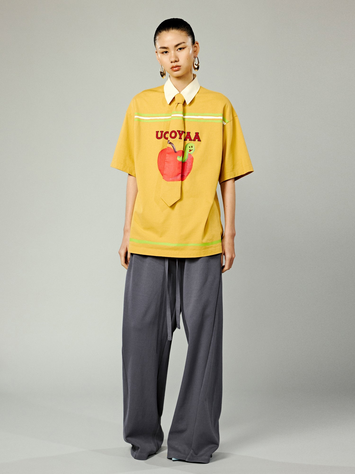 Illusion tie polo shirt