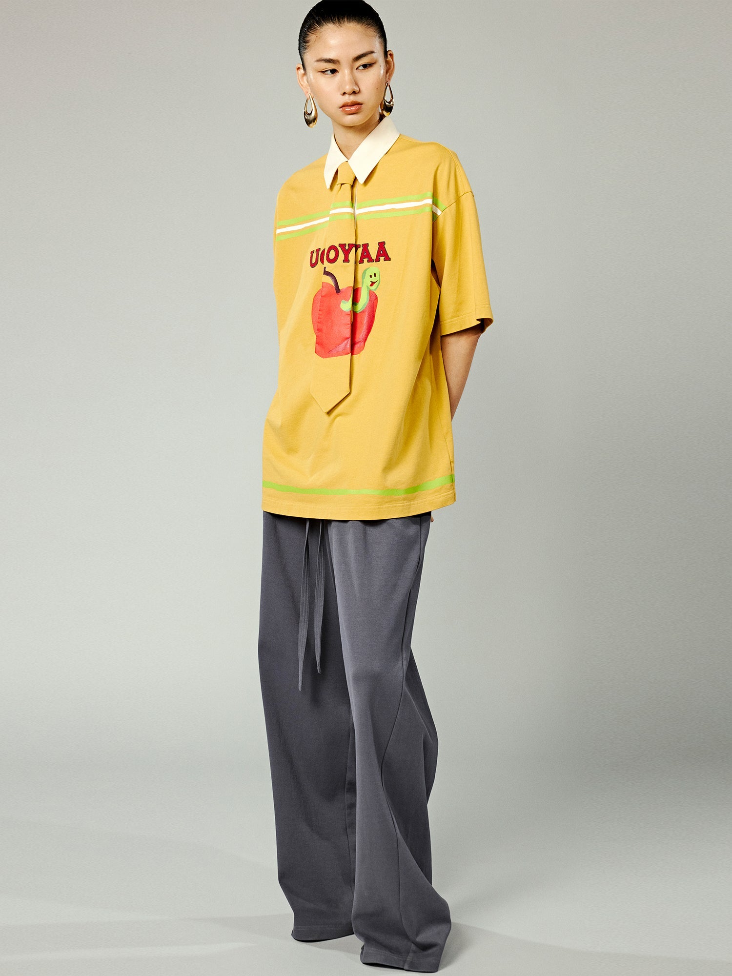 Illusion tie polo shirt