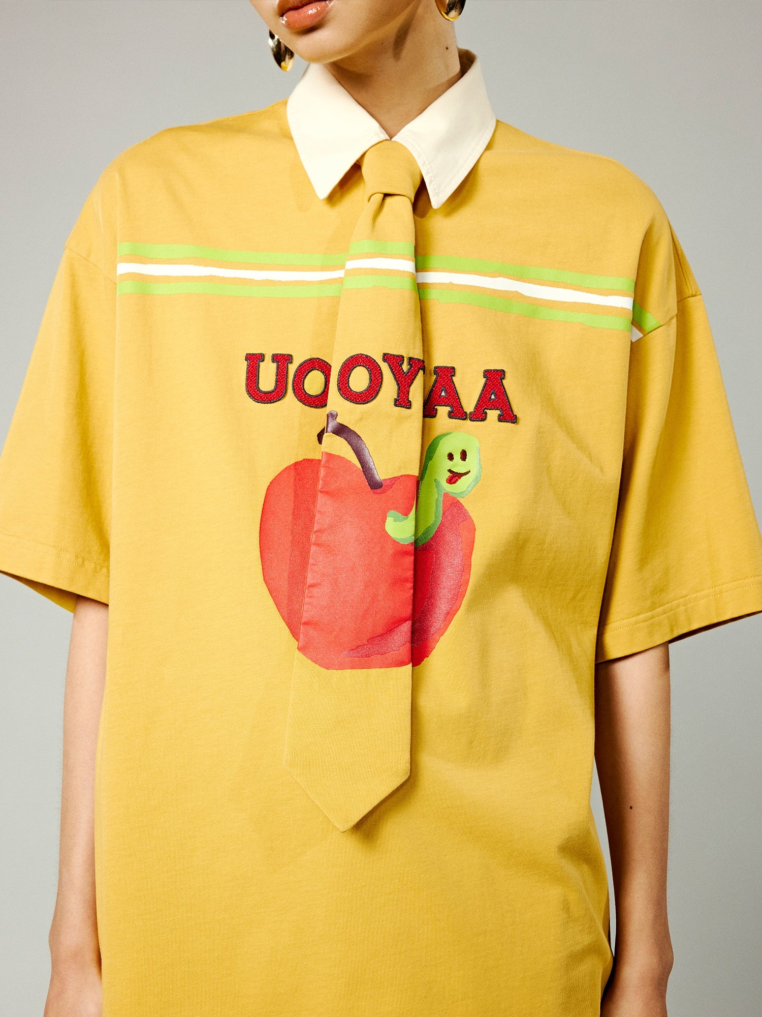 Illusion tie polo shirt