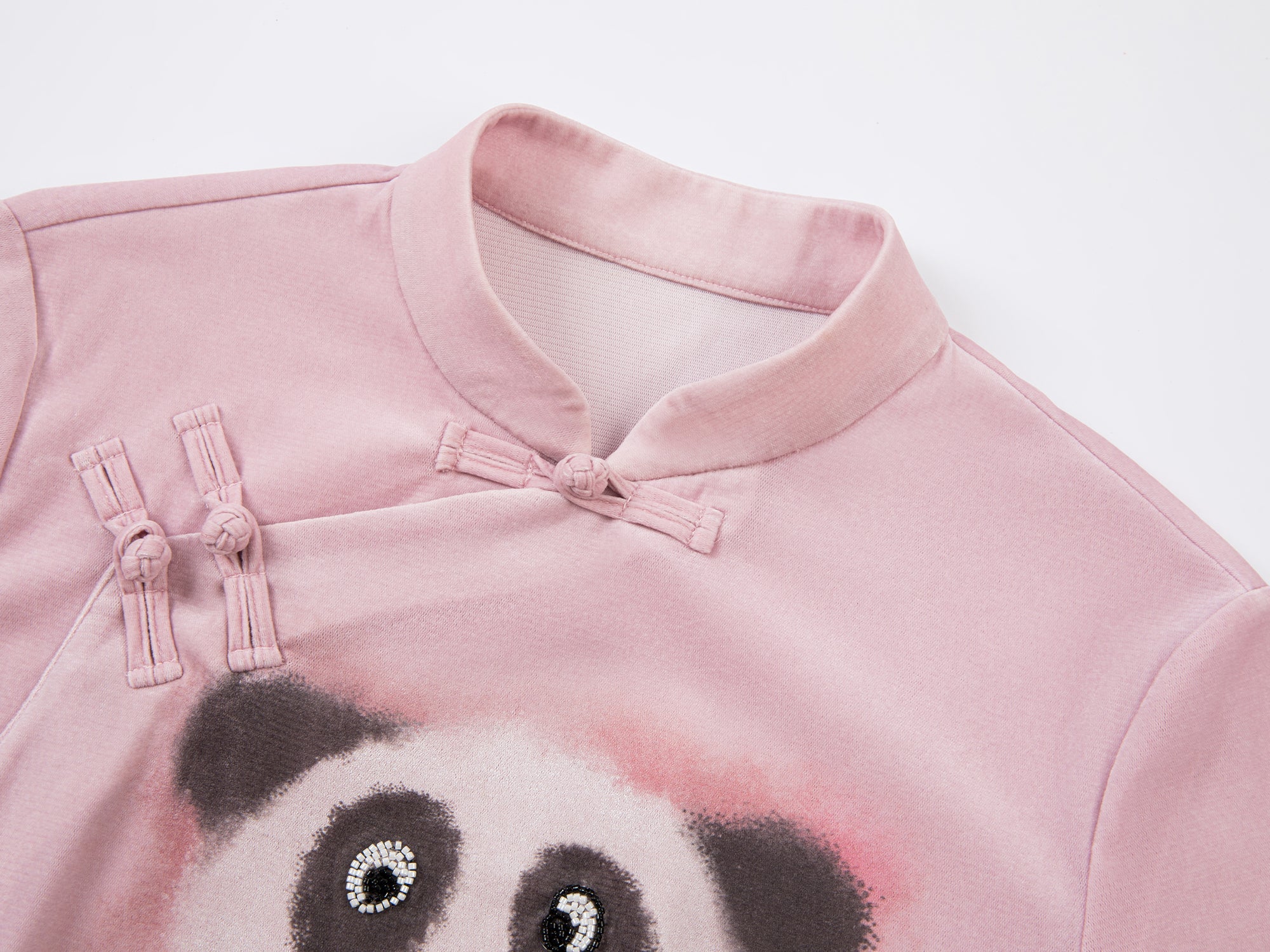 Graffiti Panda New Chinese Style Button-up T-Shirt