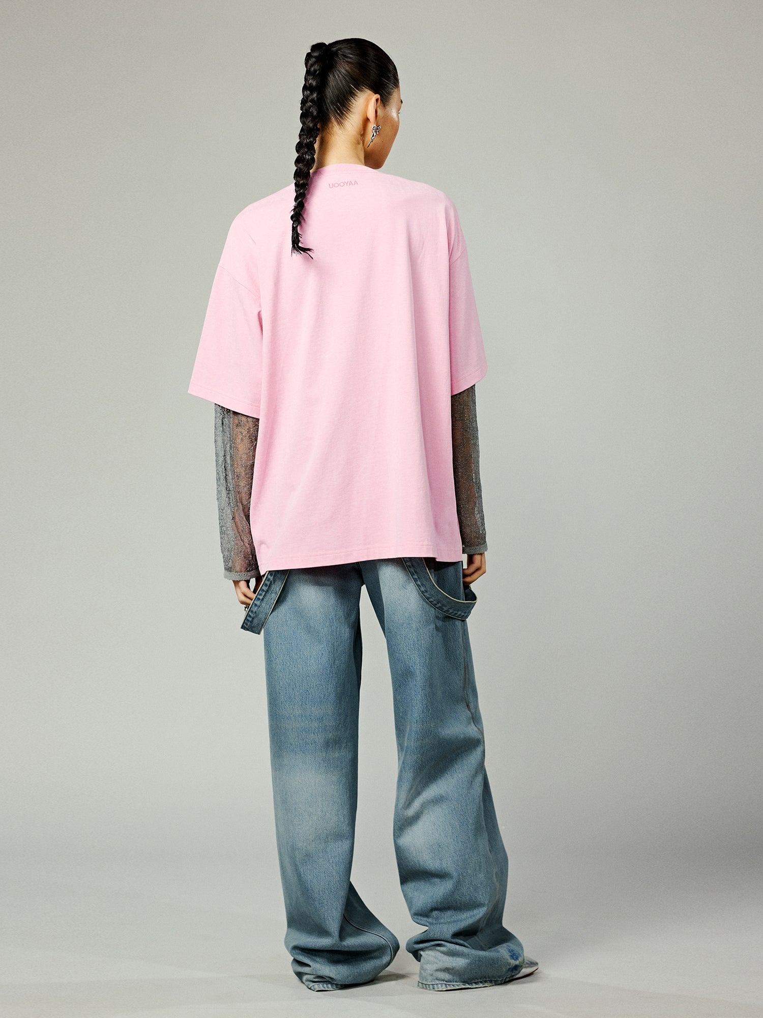 Faux Two-piece Style T-shirt With Laughing Dog Print