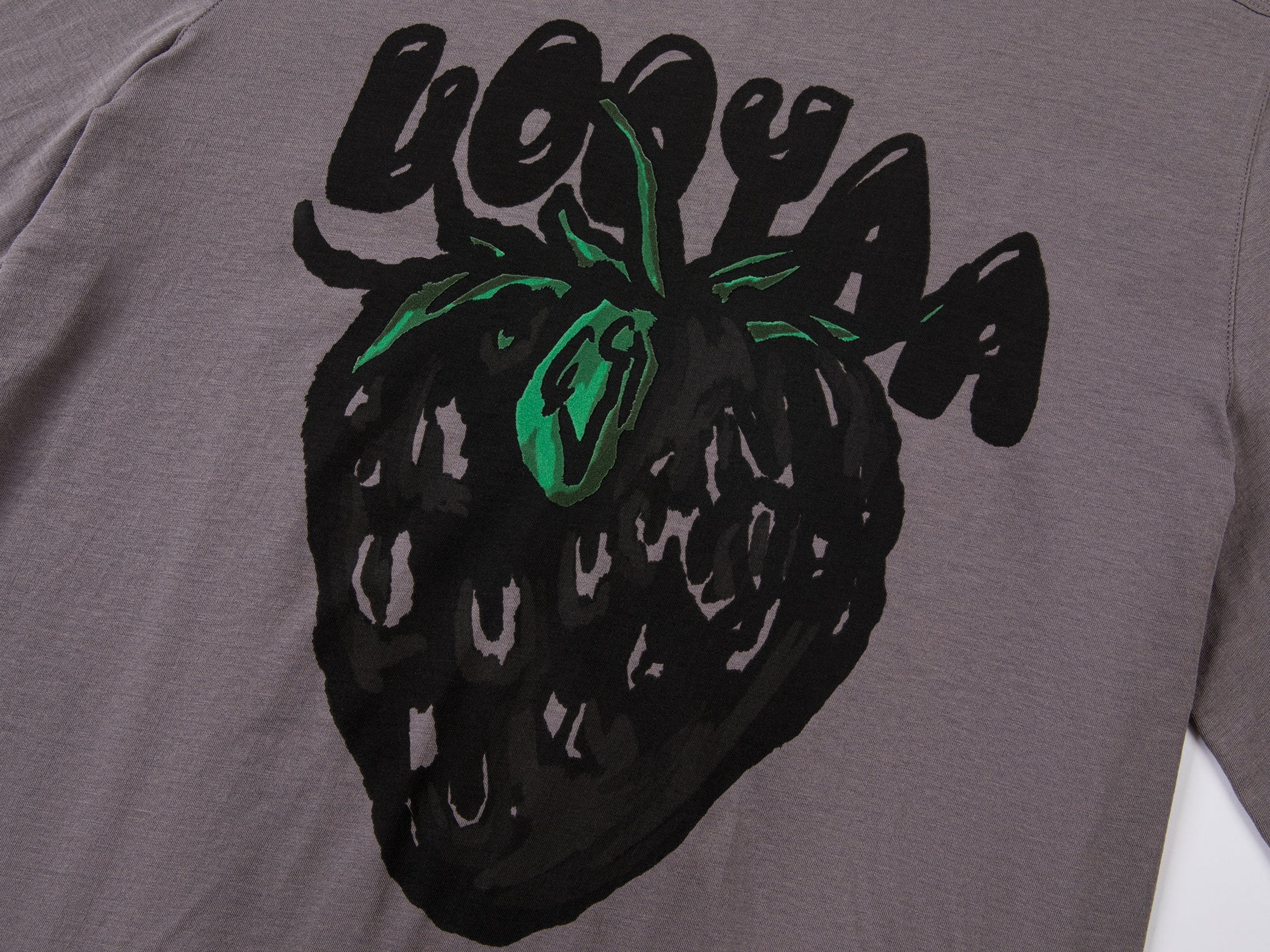 Strawberry flocked print t-shirt