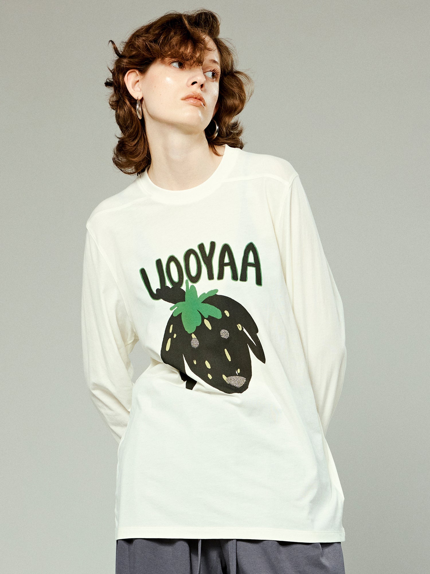 Strawberry print long sleeve t-shirt