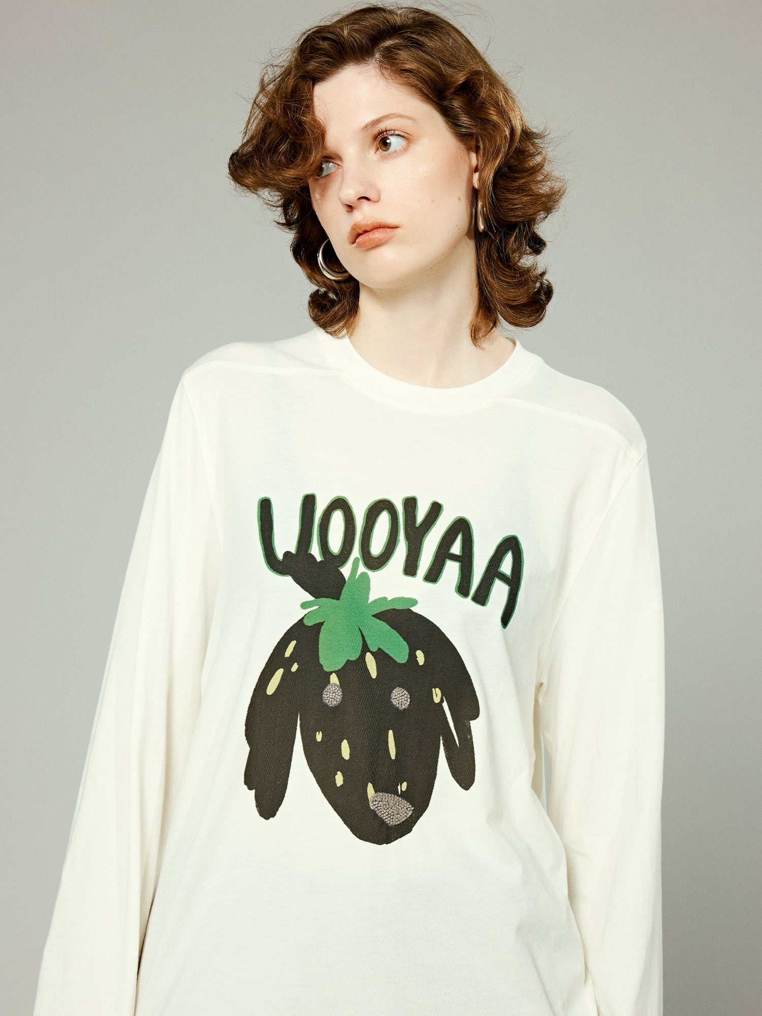 Strawberry print long sleeve t-shirt