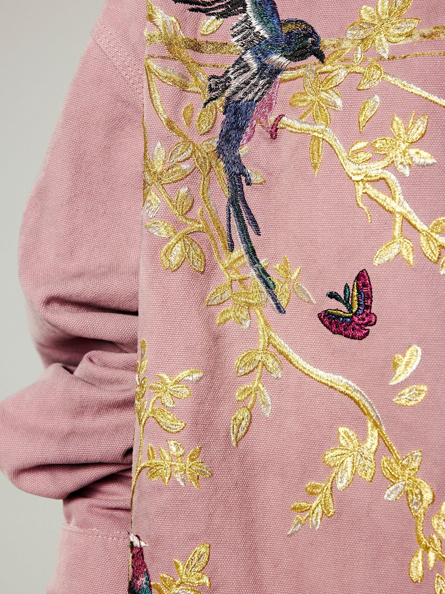 Embroidered canvas work jacket
