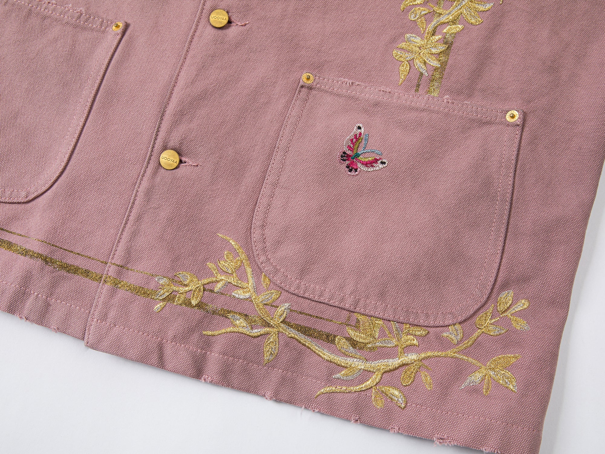 Embroidered canvas work jacket