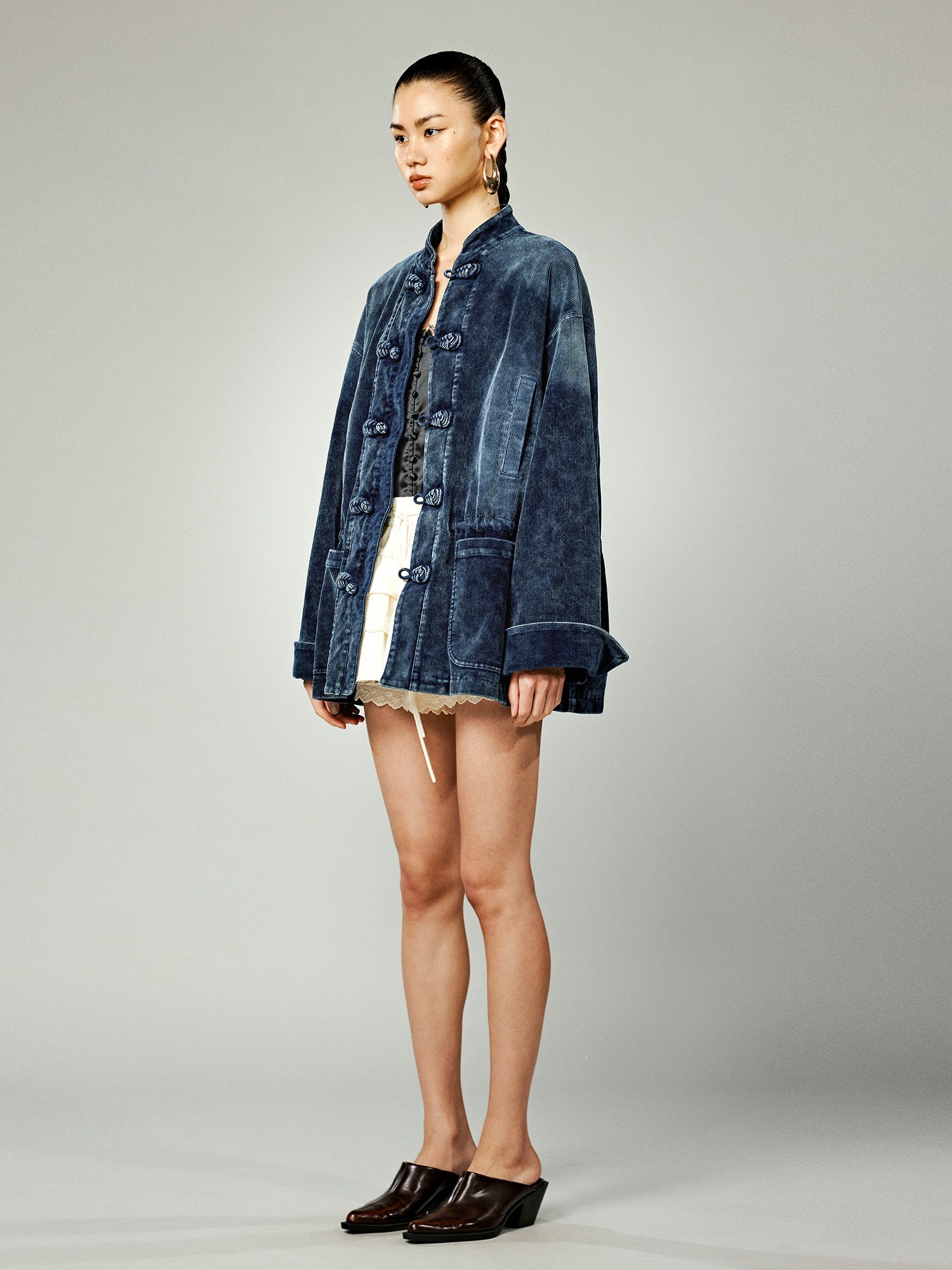 Modern Chinese-style washed corduroy jacket