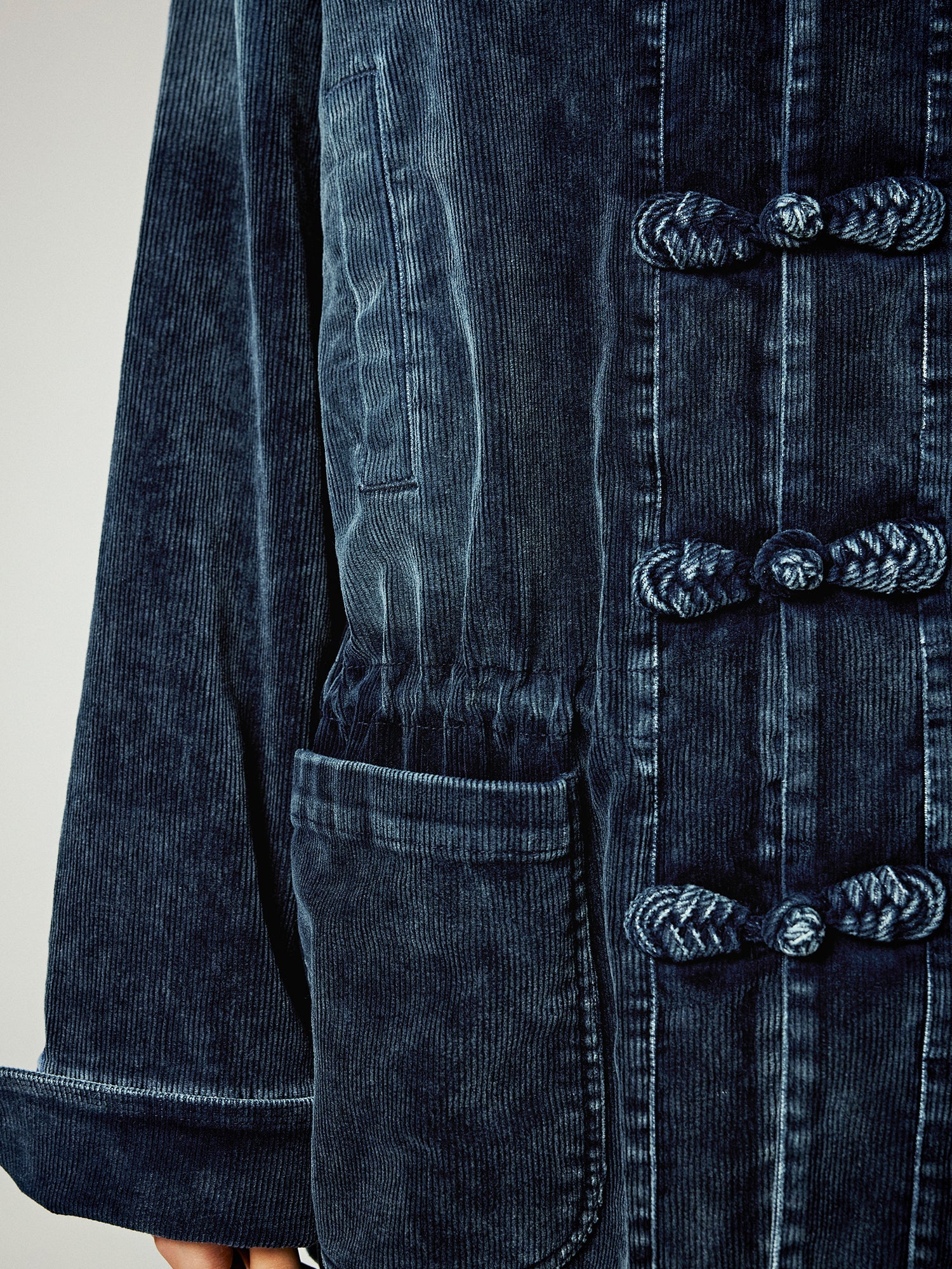 Modern Chinese-style washed corduroy jacket