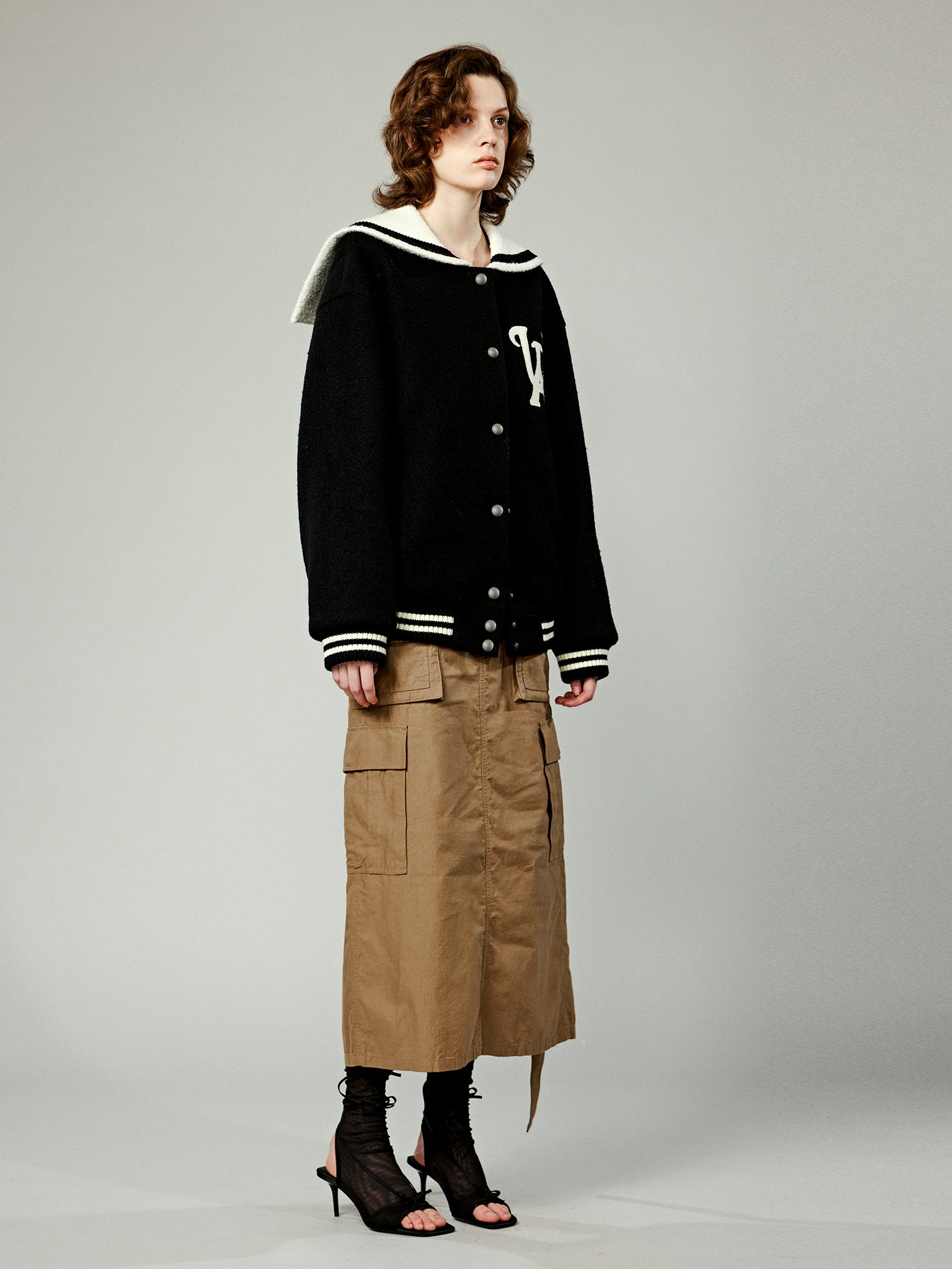 Sailor collar baseball jacket