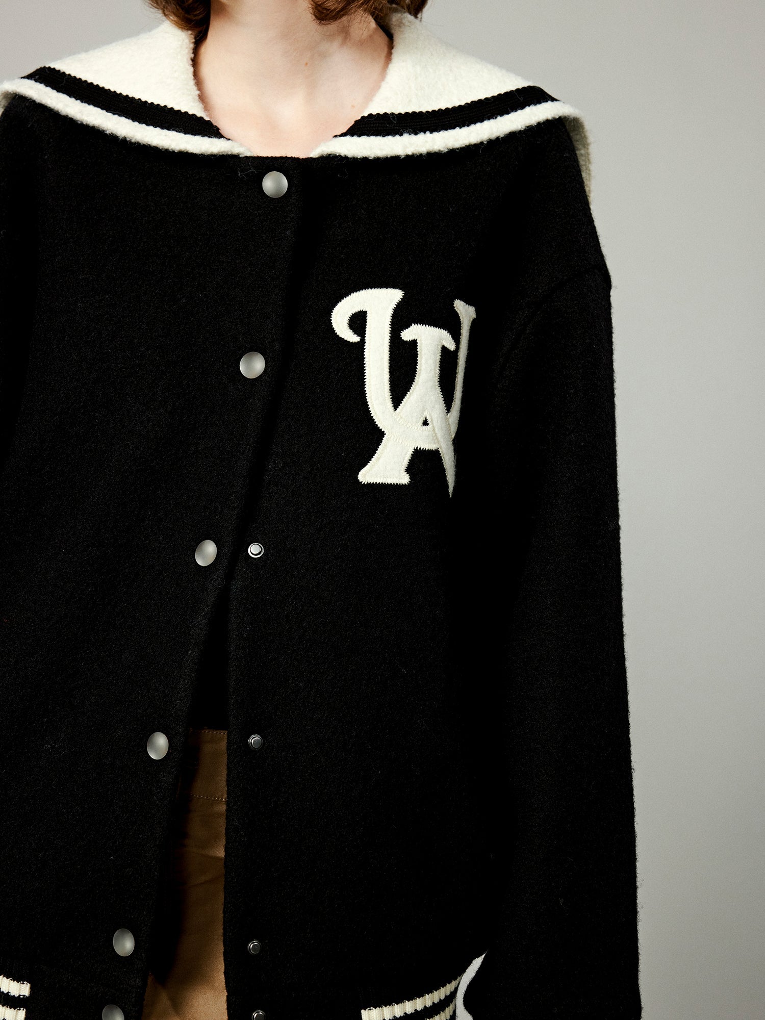 Sailor collar baseball jacket