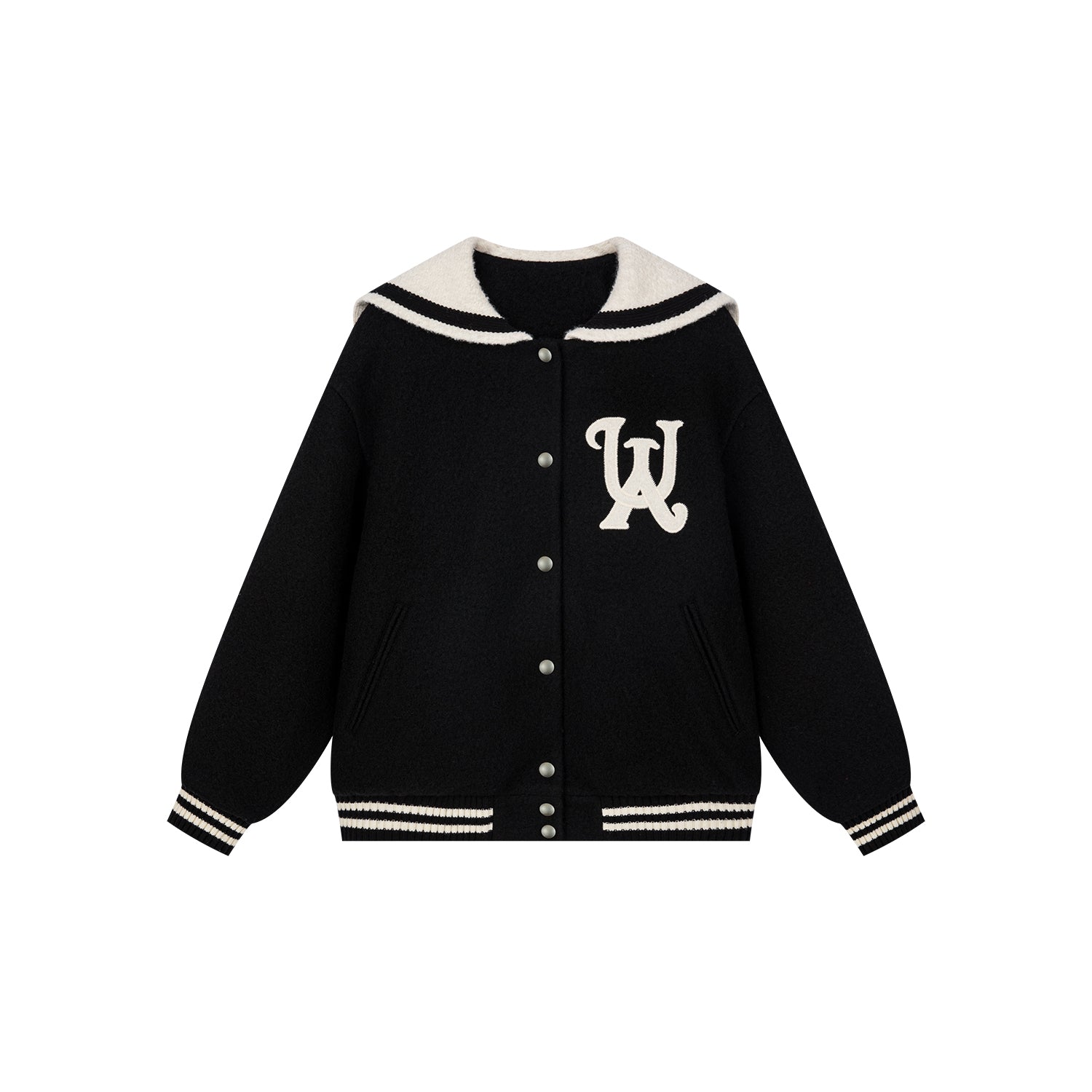 Sailor collar baseball jacket