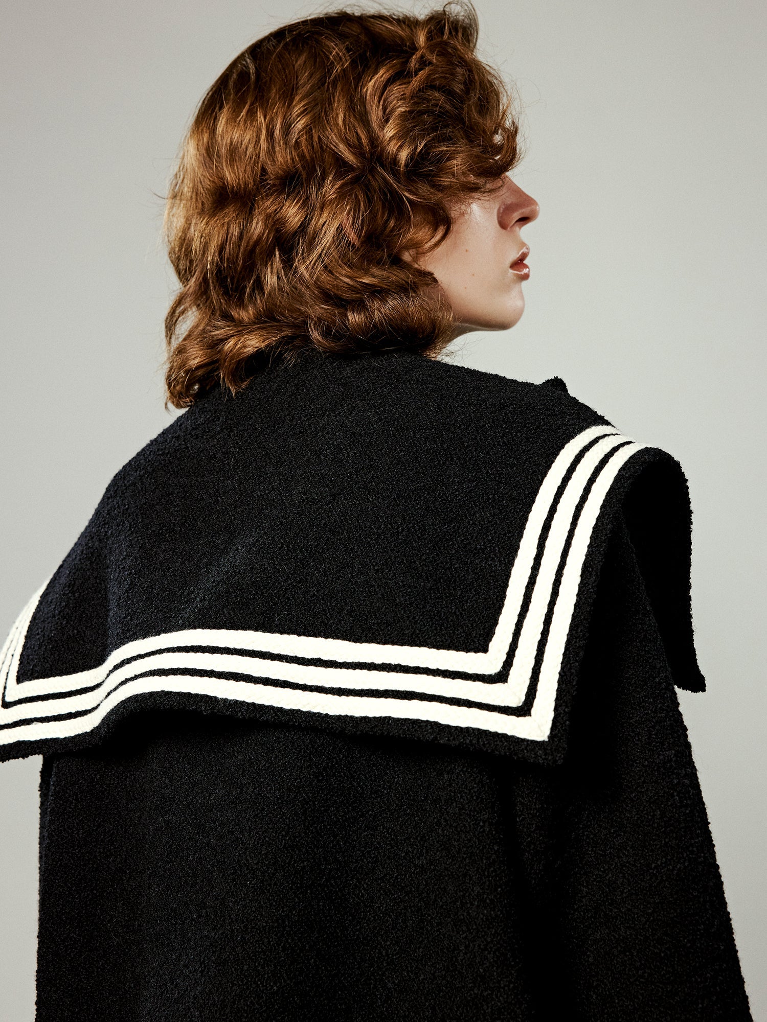 Tweed sailor collar jacket