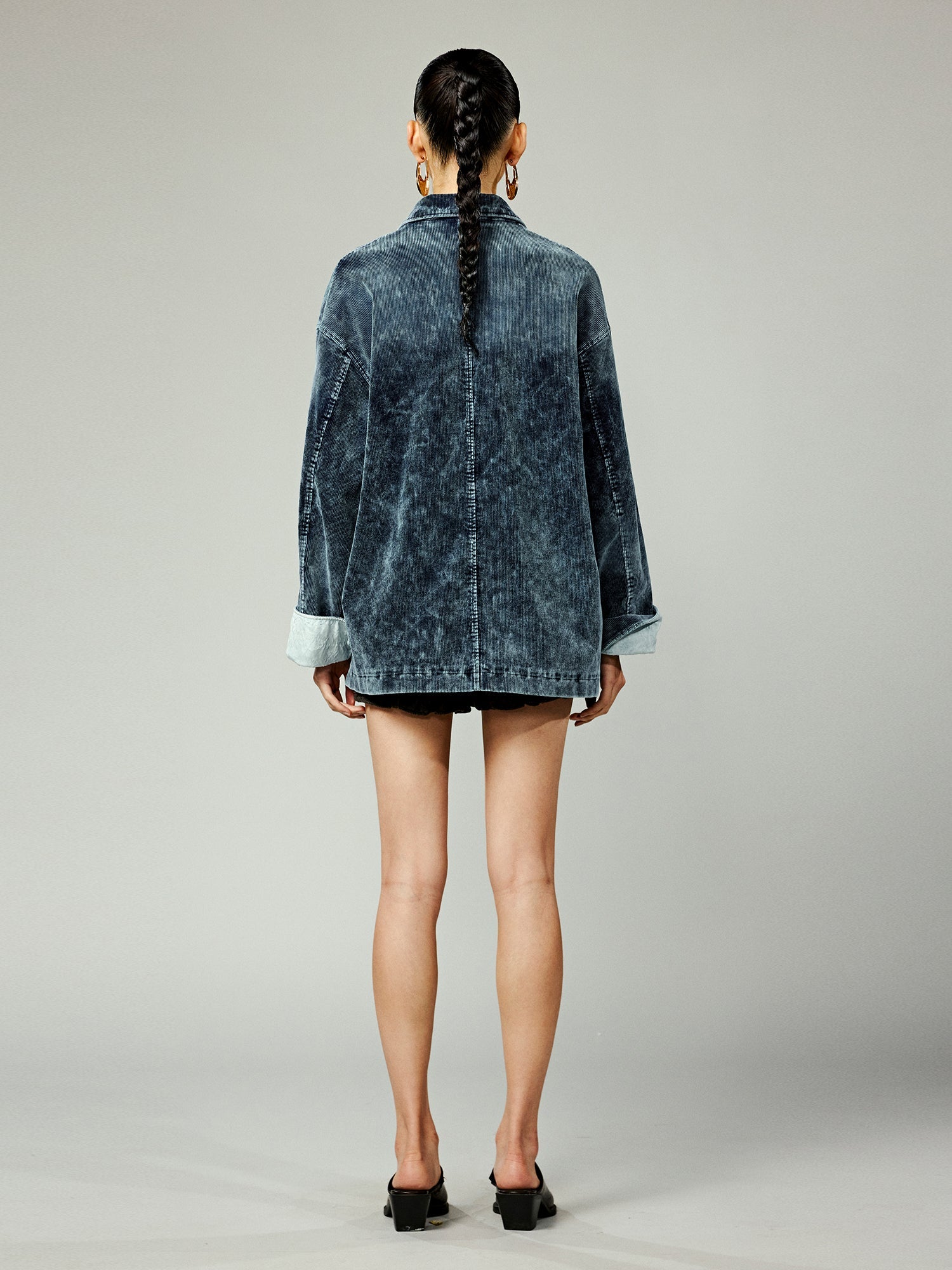 Modern Chinese-style washed corduroy blazer