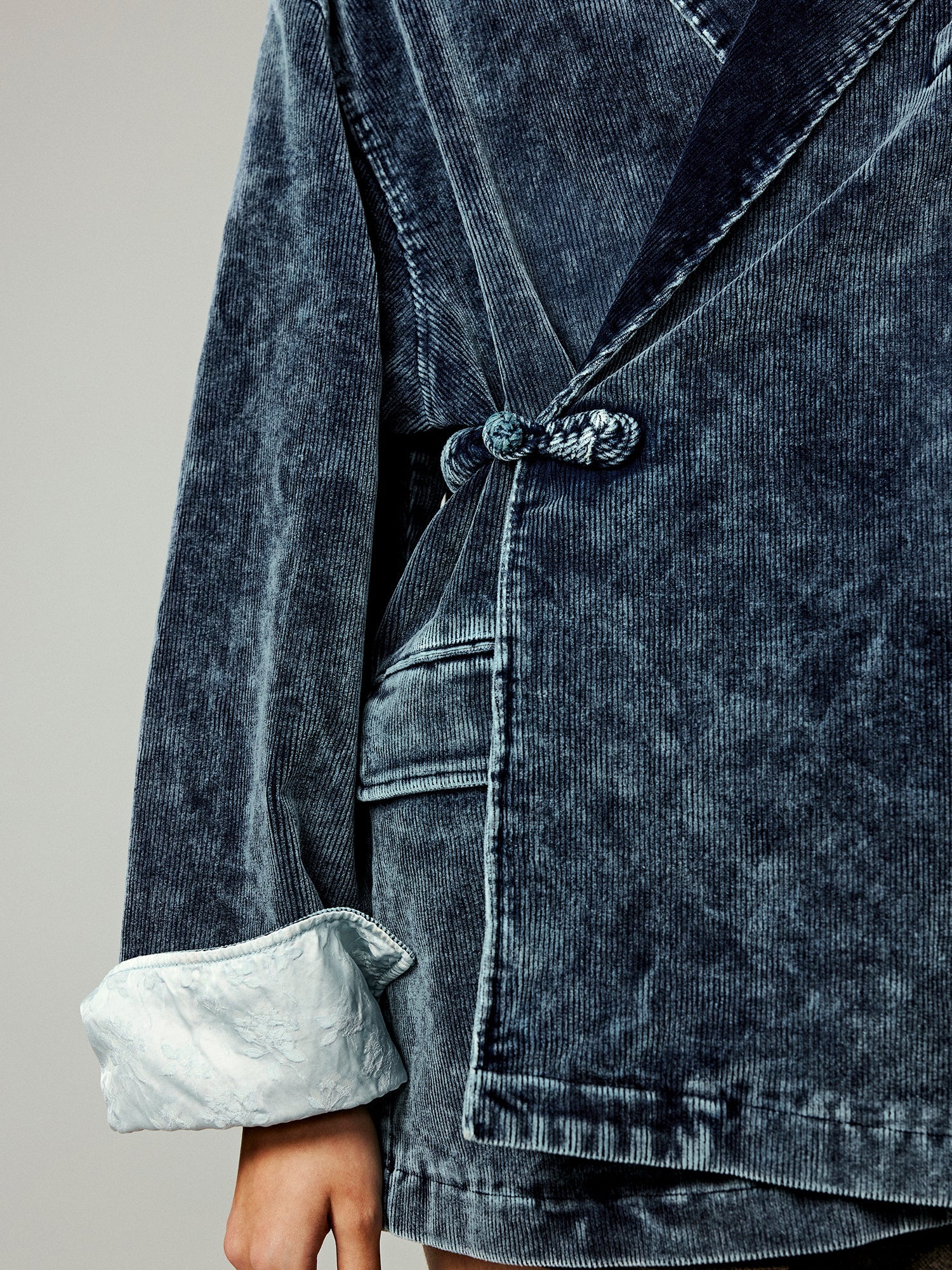 Modern Chinese-style washed corduroy blazer