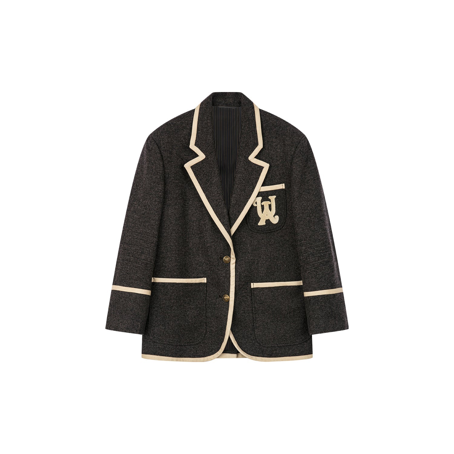 Collegiate contrast trim blazer