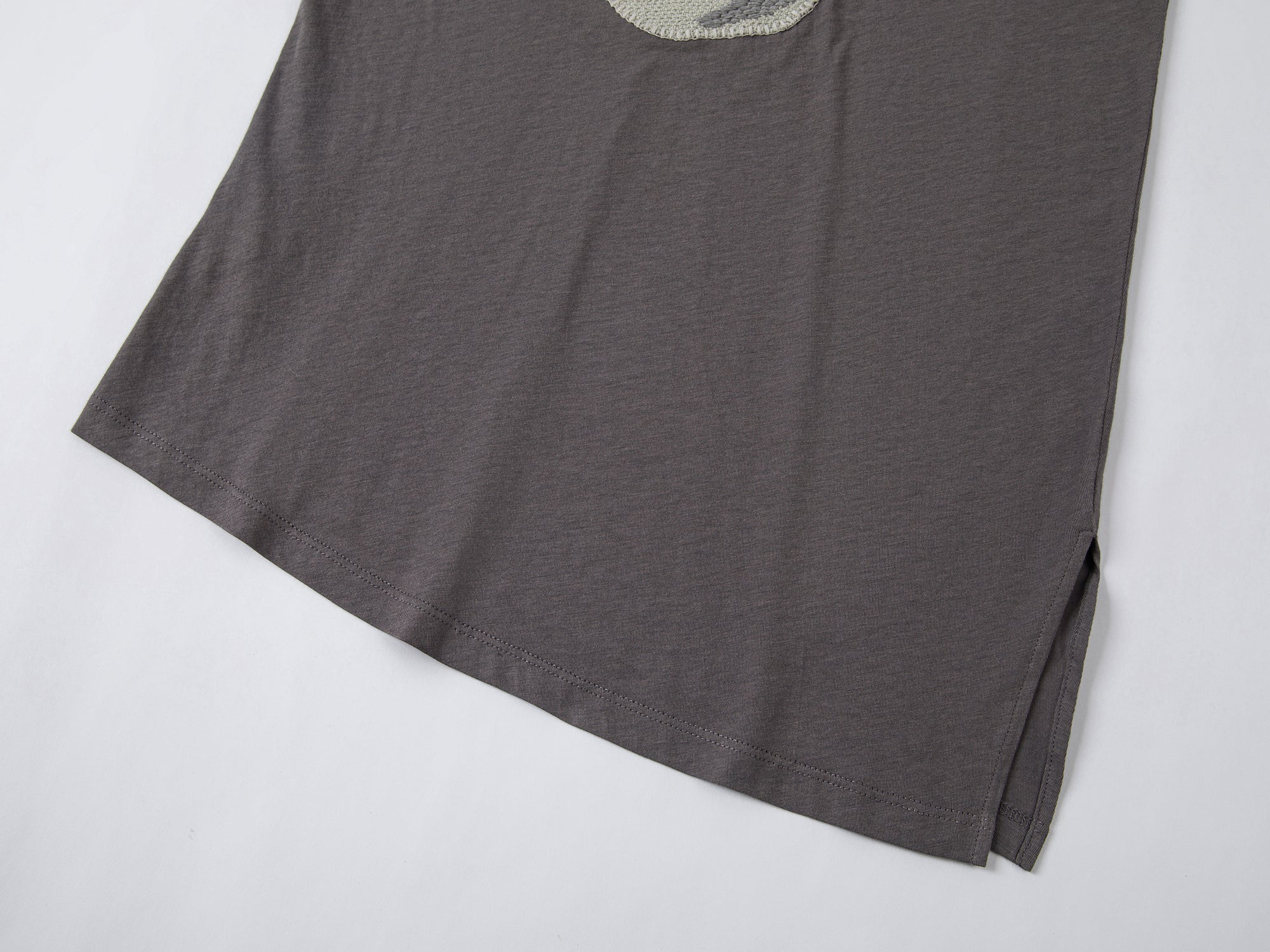 Black long sleeve logo t-shirt with diagonal hem