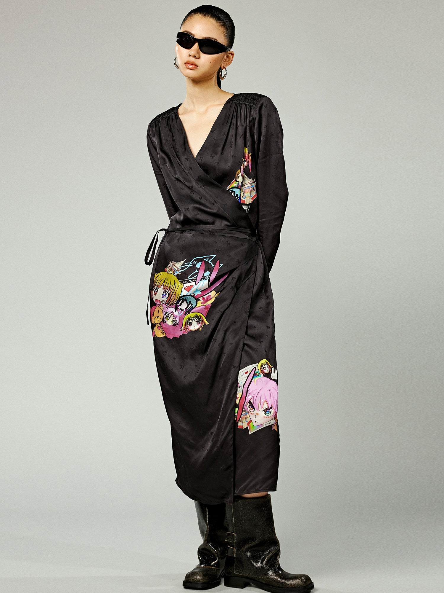 Wrap dress with embellishemts