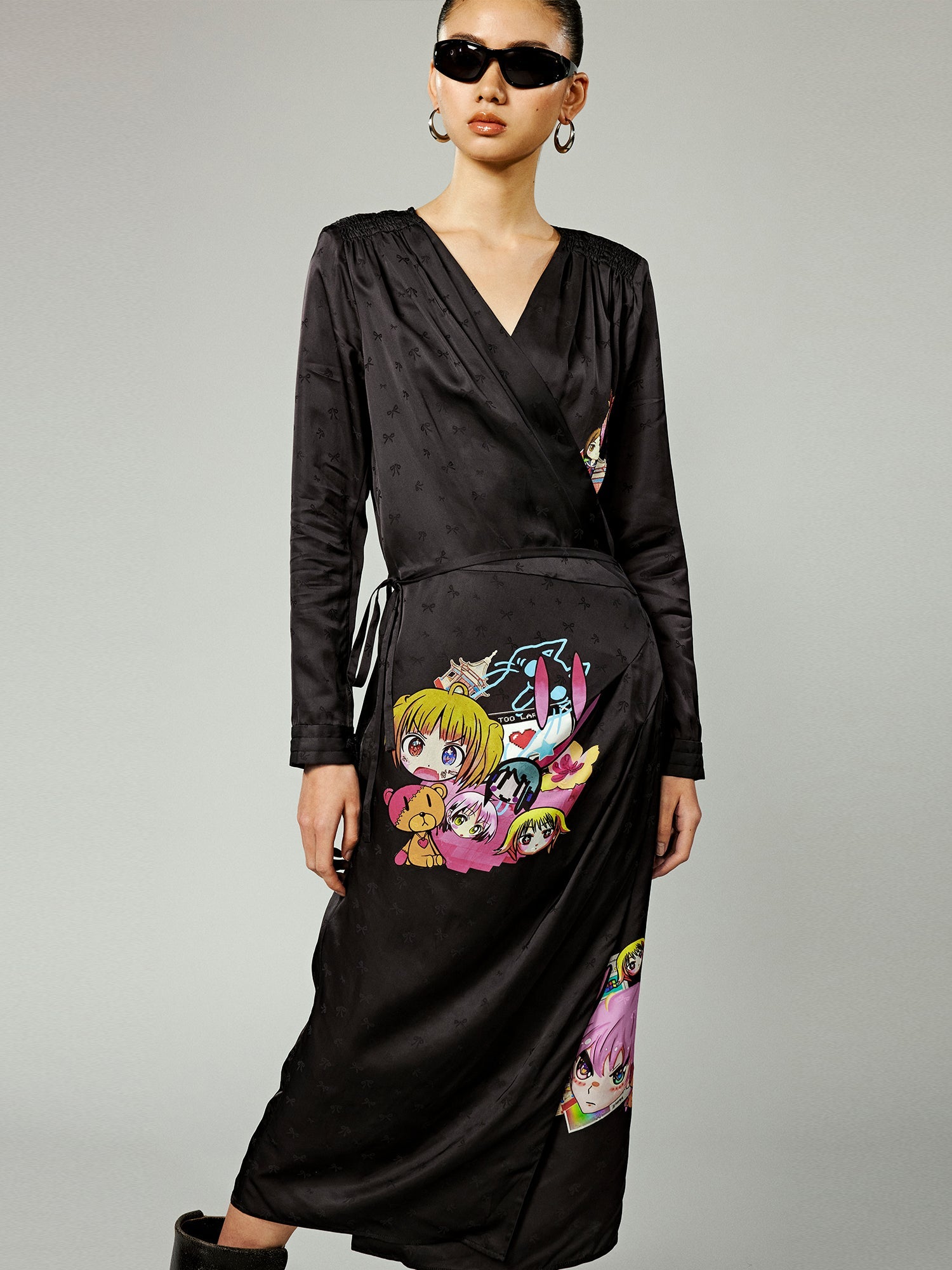 Wrap dress with embellishemts
