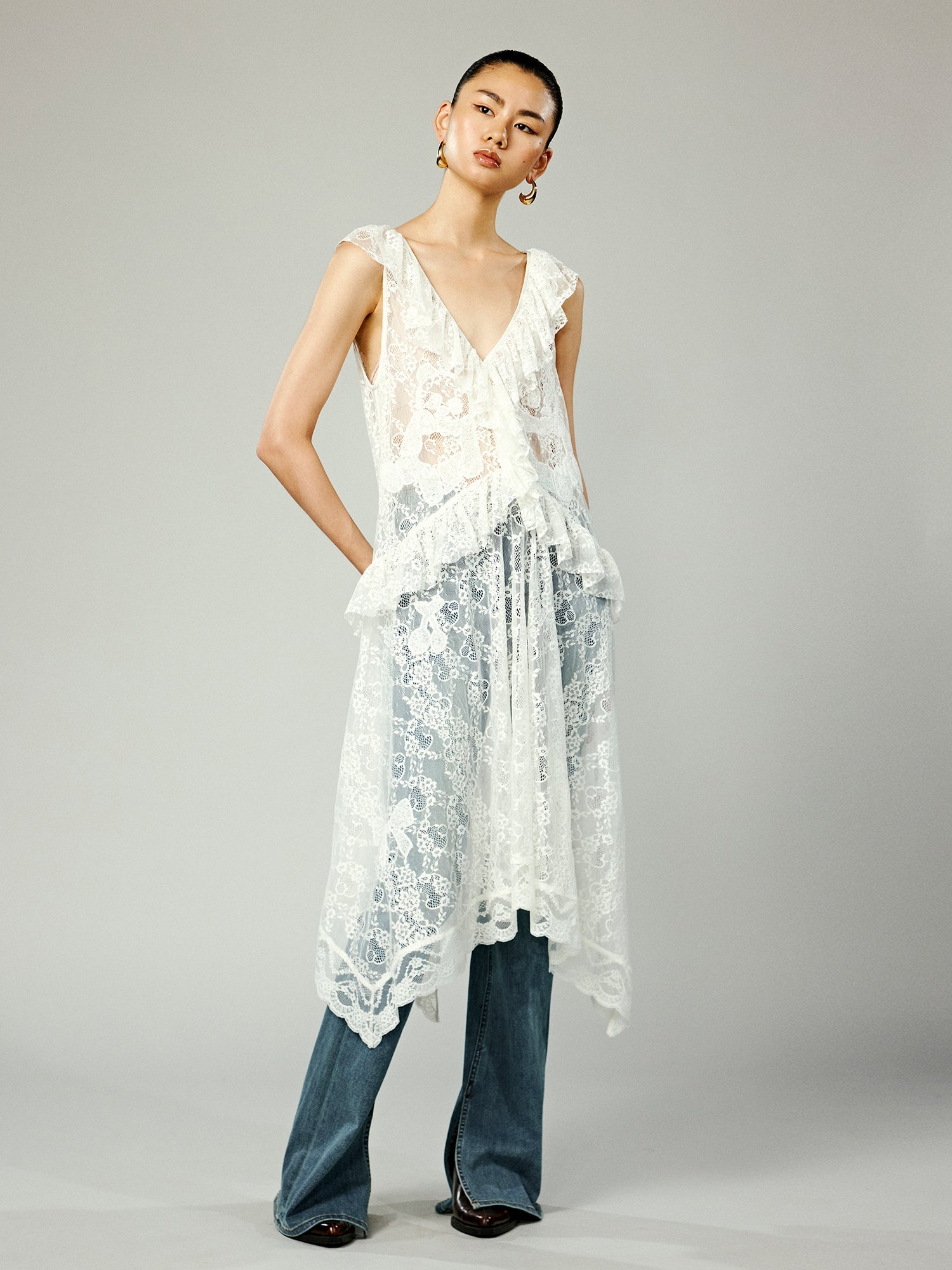 Romantic lace maxi dress