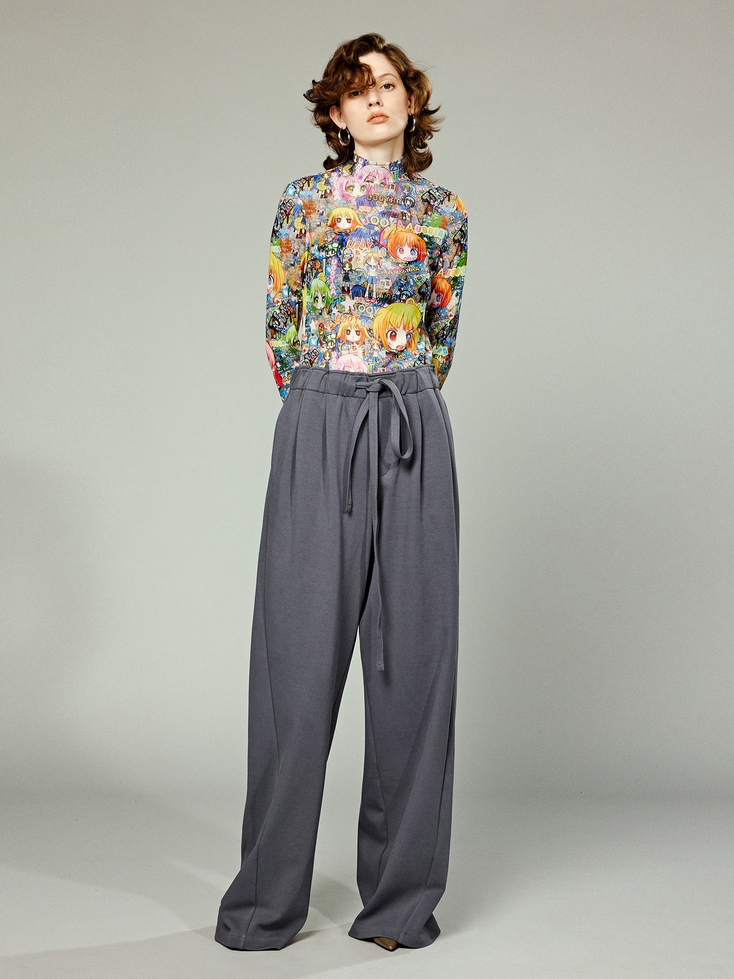 Wide leg suit trousers