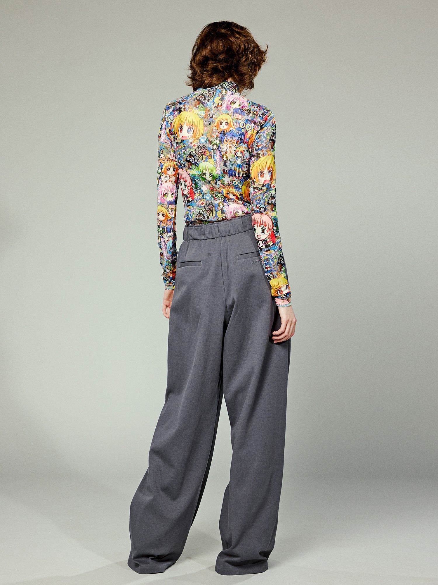 Wide leg suit trousers