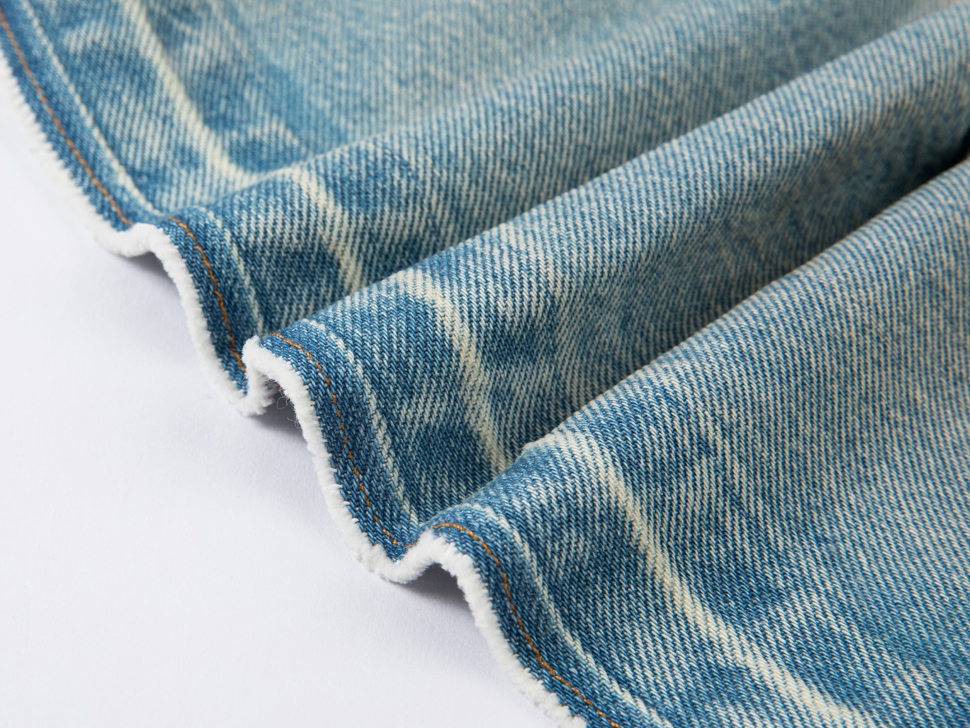 Vintage distressed bow denim pleated skirt