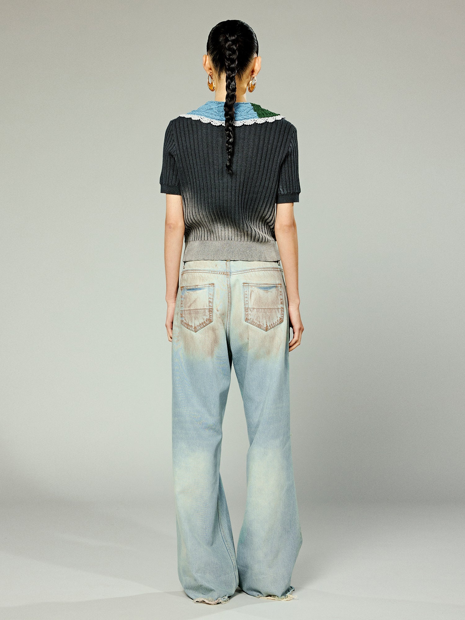 Distressed Wash Ripped Jeans