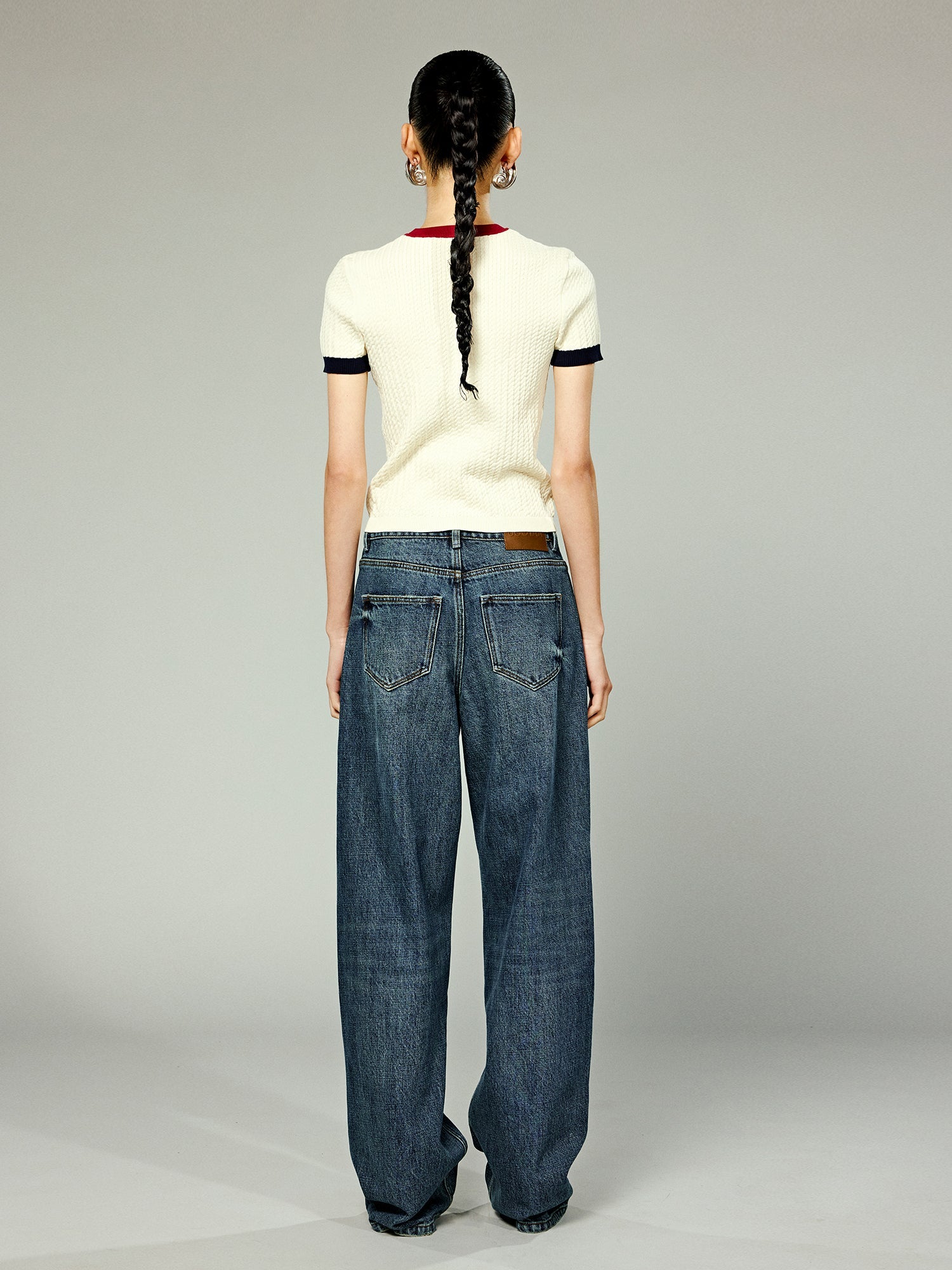 Vintage washed splatter paint jeans