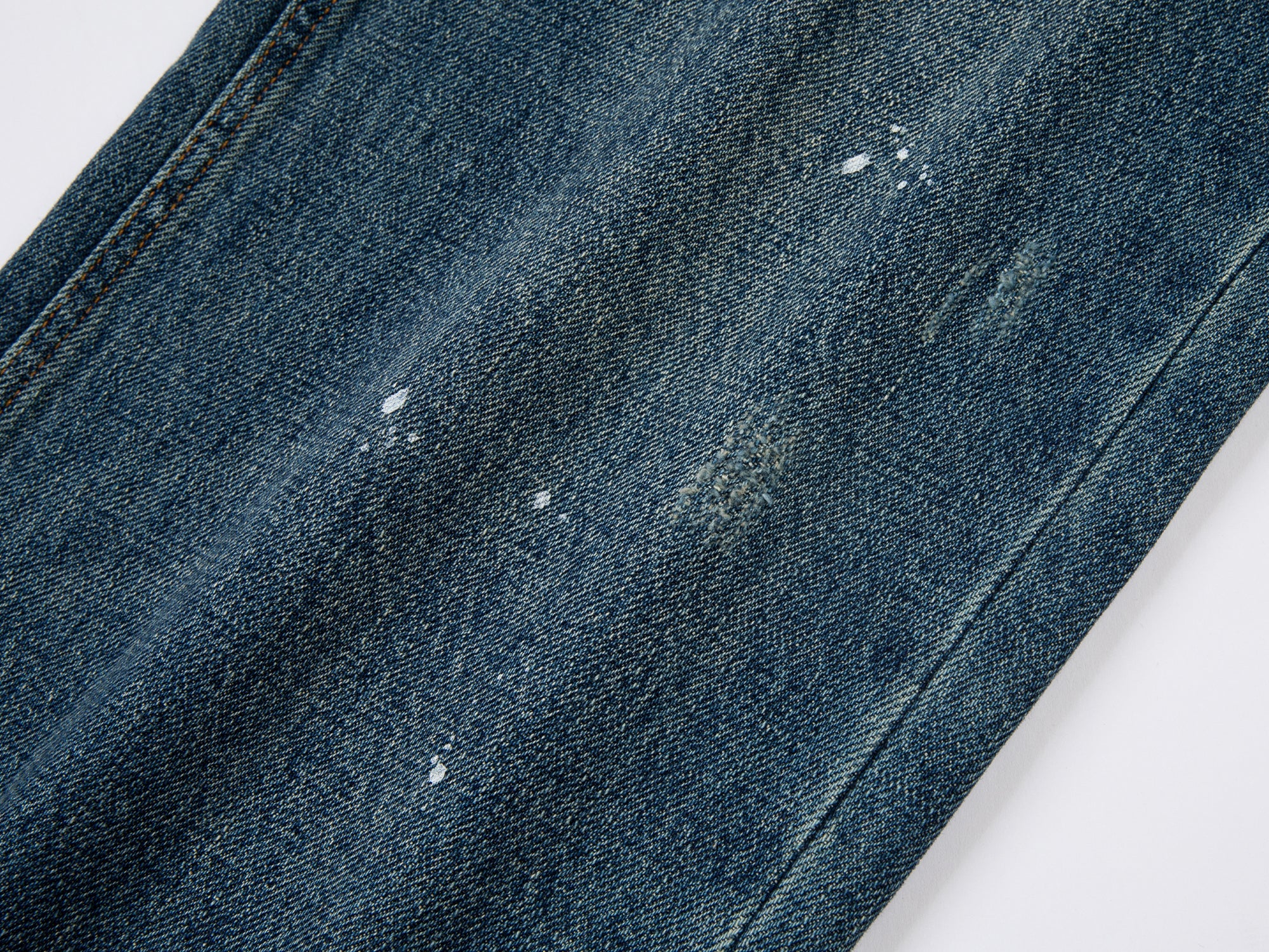 Vintage washed splatter paint jeans