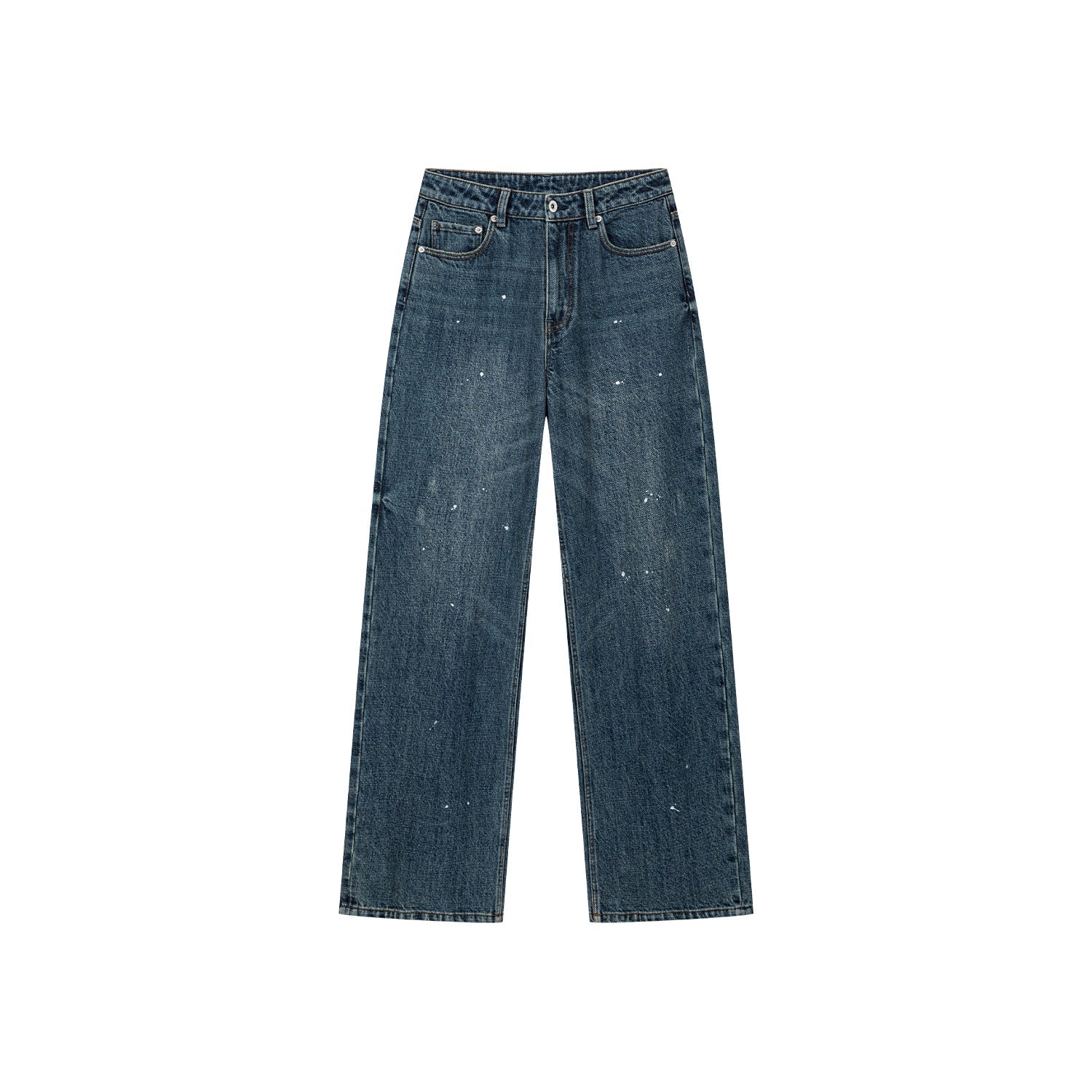 Vintage washed splatter paint jeans