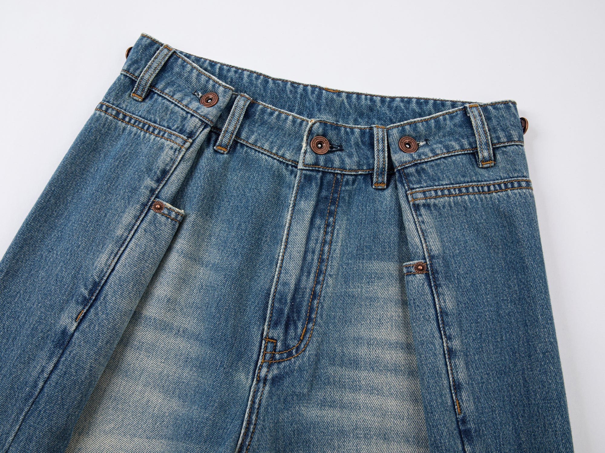 Relaxed fold-over jeans