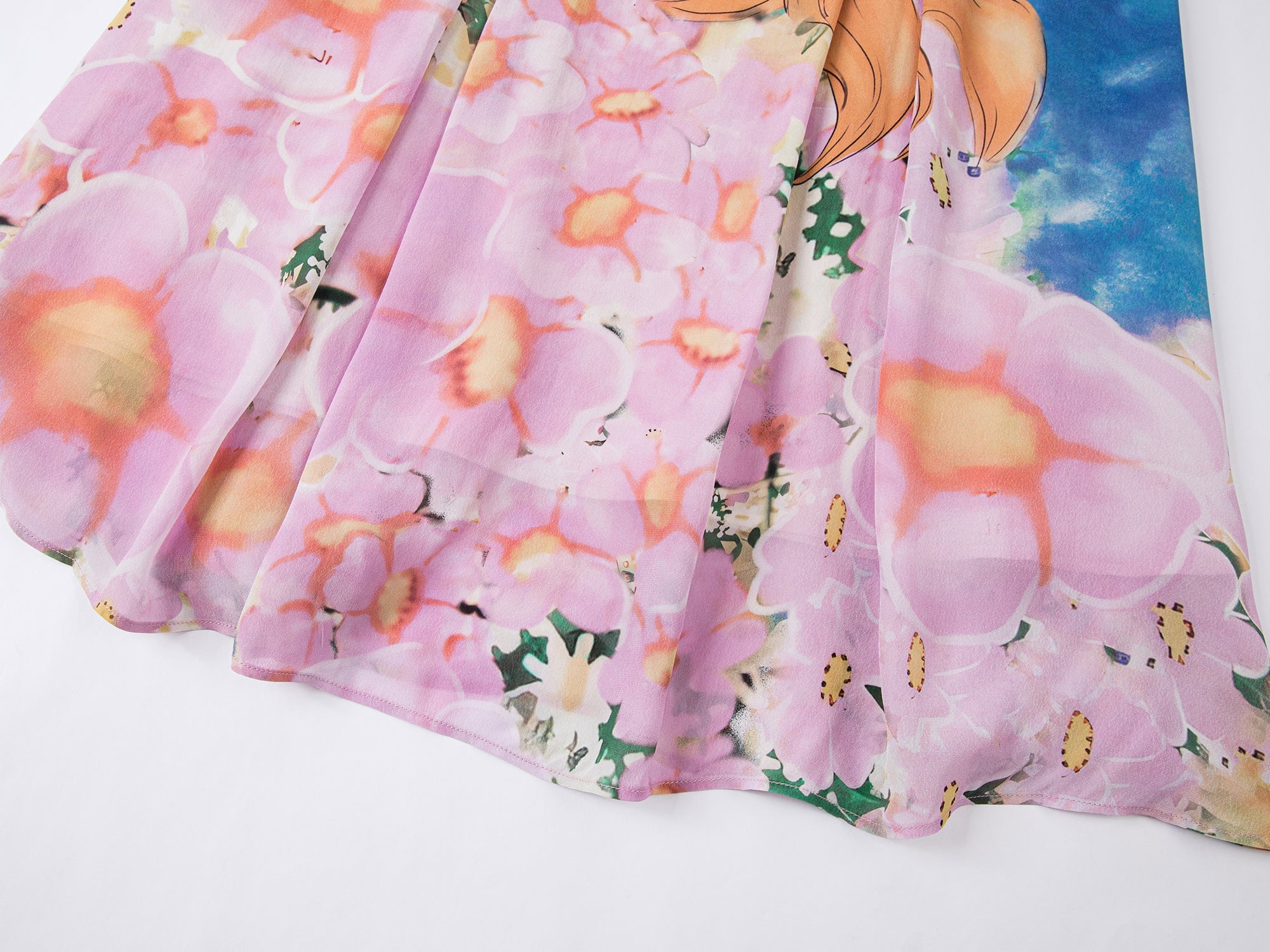 Colorful comic girl pleated skirt