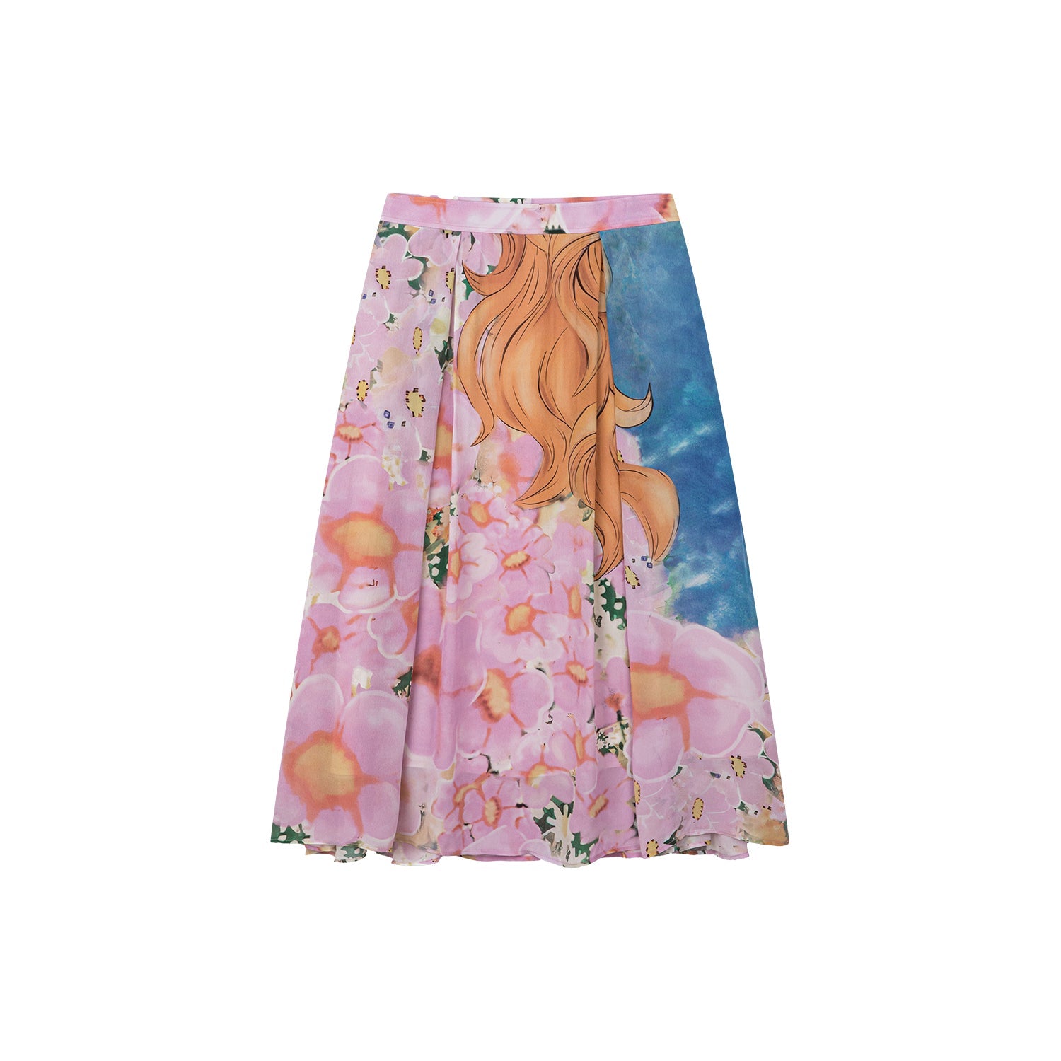 Colorful comic girl pleated skirt