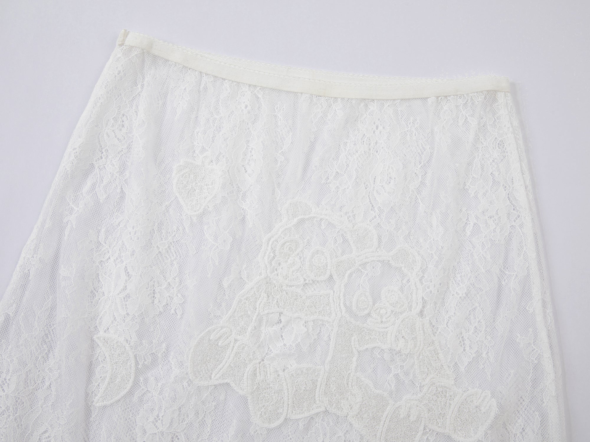 Panda embroidery lace skirt