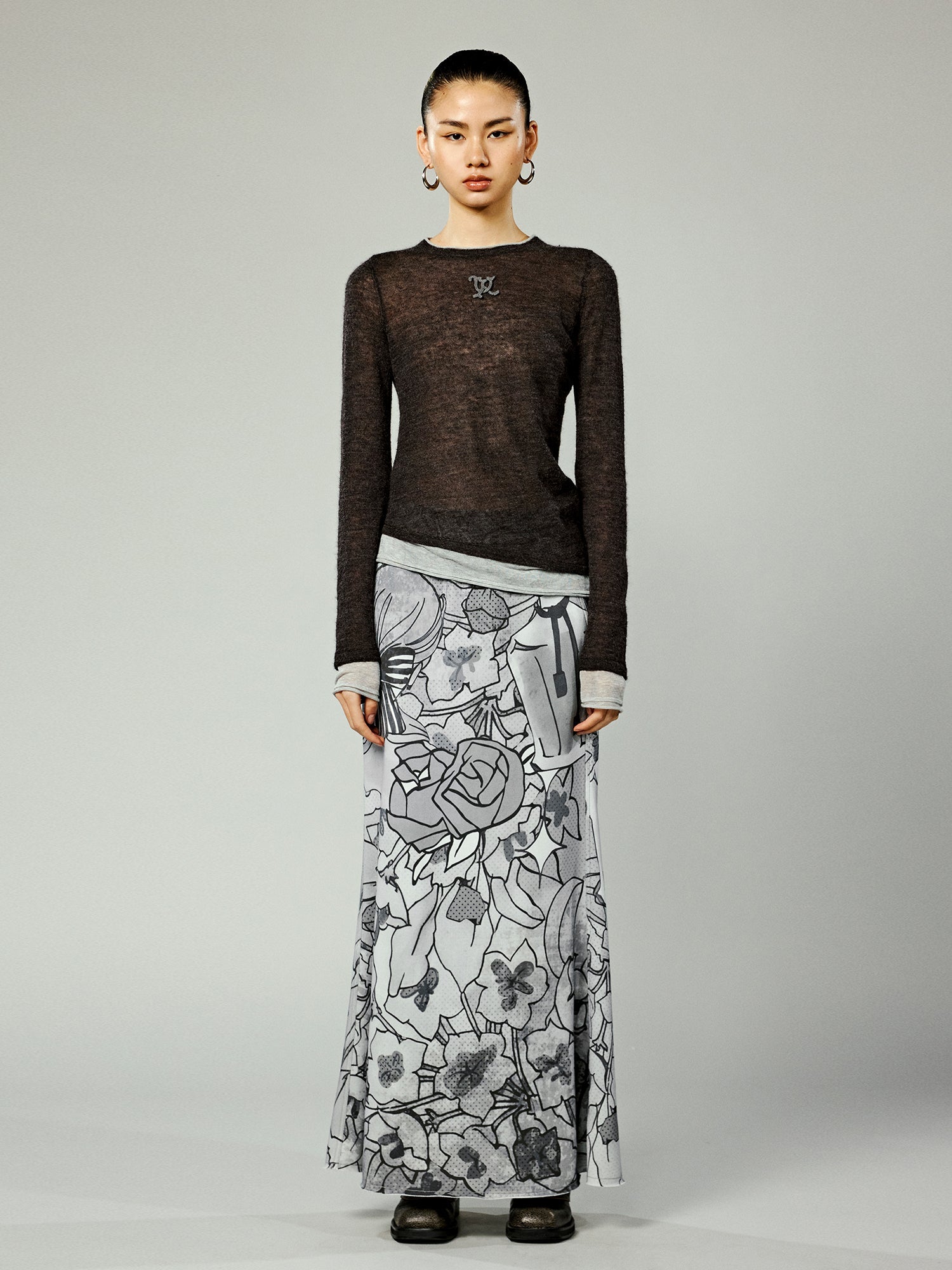 Comic girl mermaid hem skirt