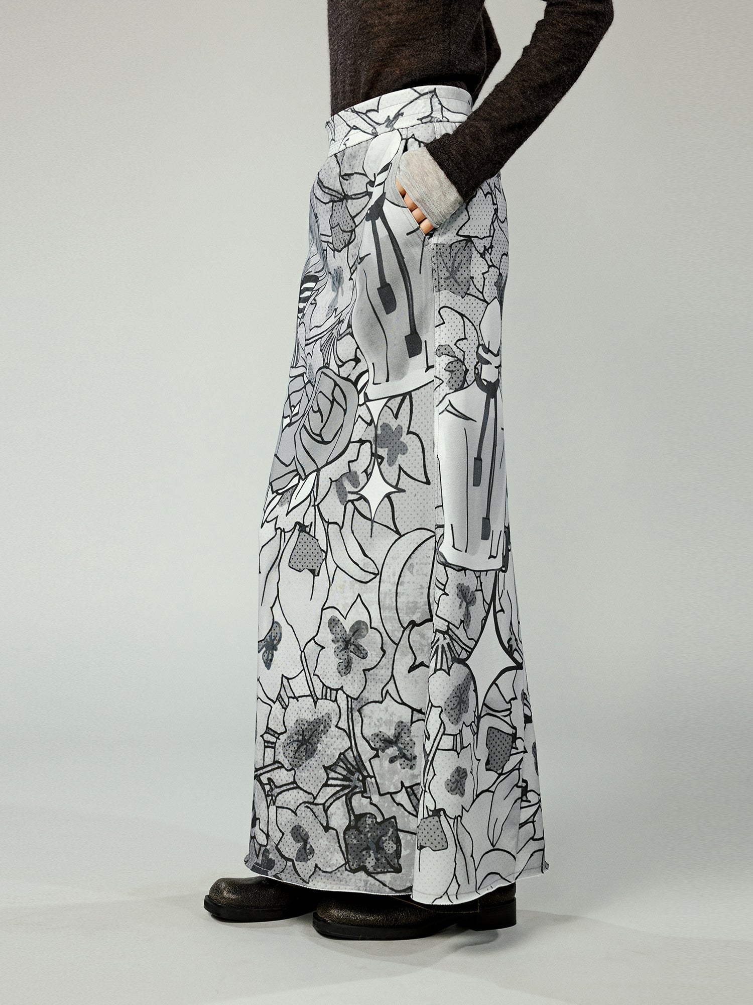 Comic girl mermaid hem skirt