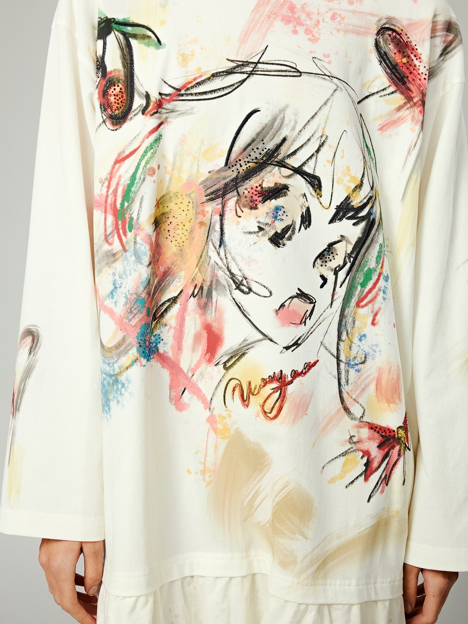 Graffiti lace patchwork dress