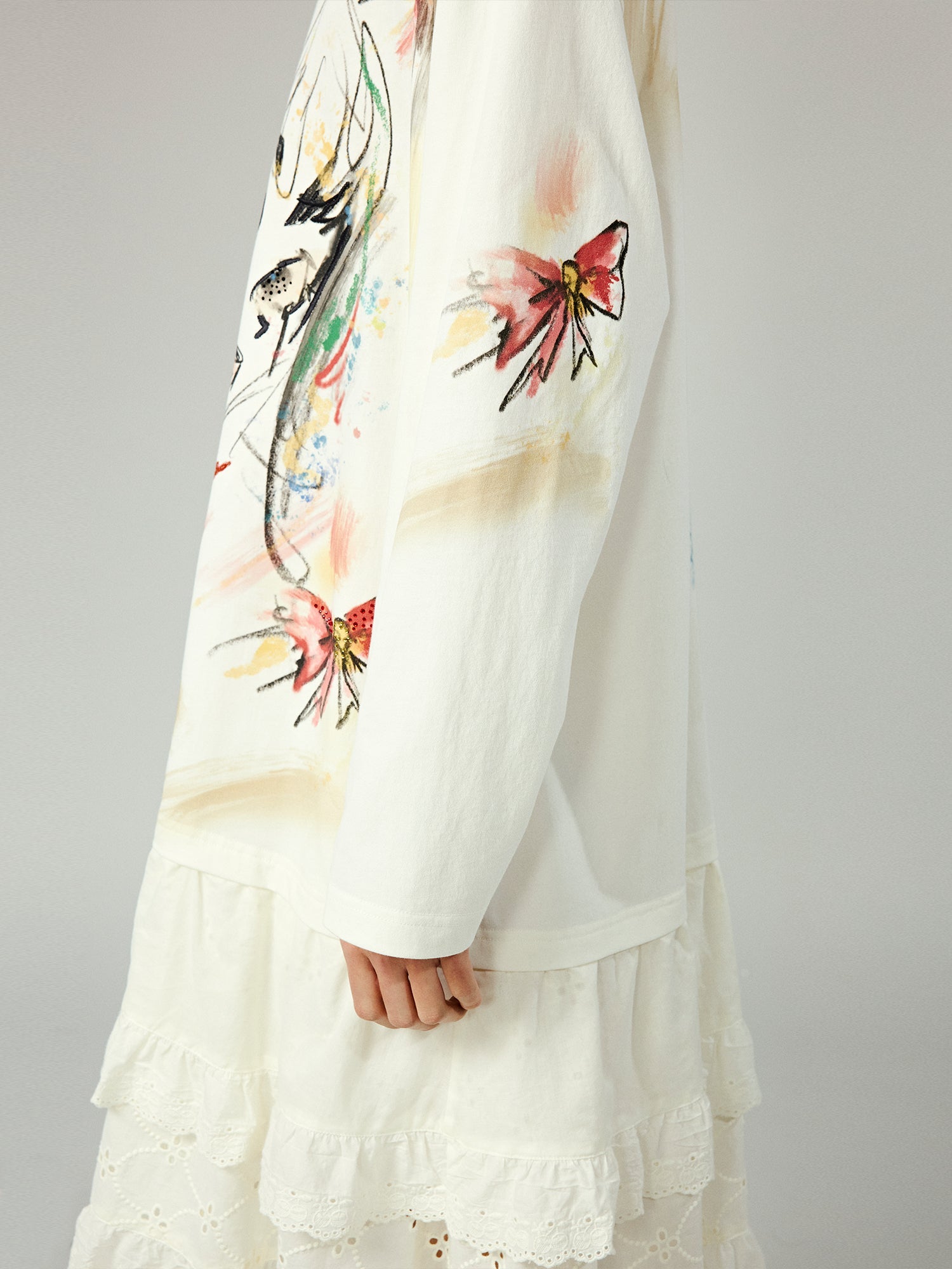 Graffiti lace patchwork dress