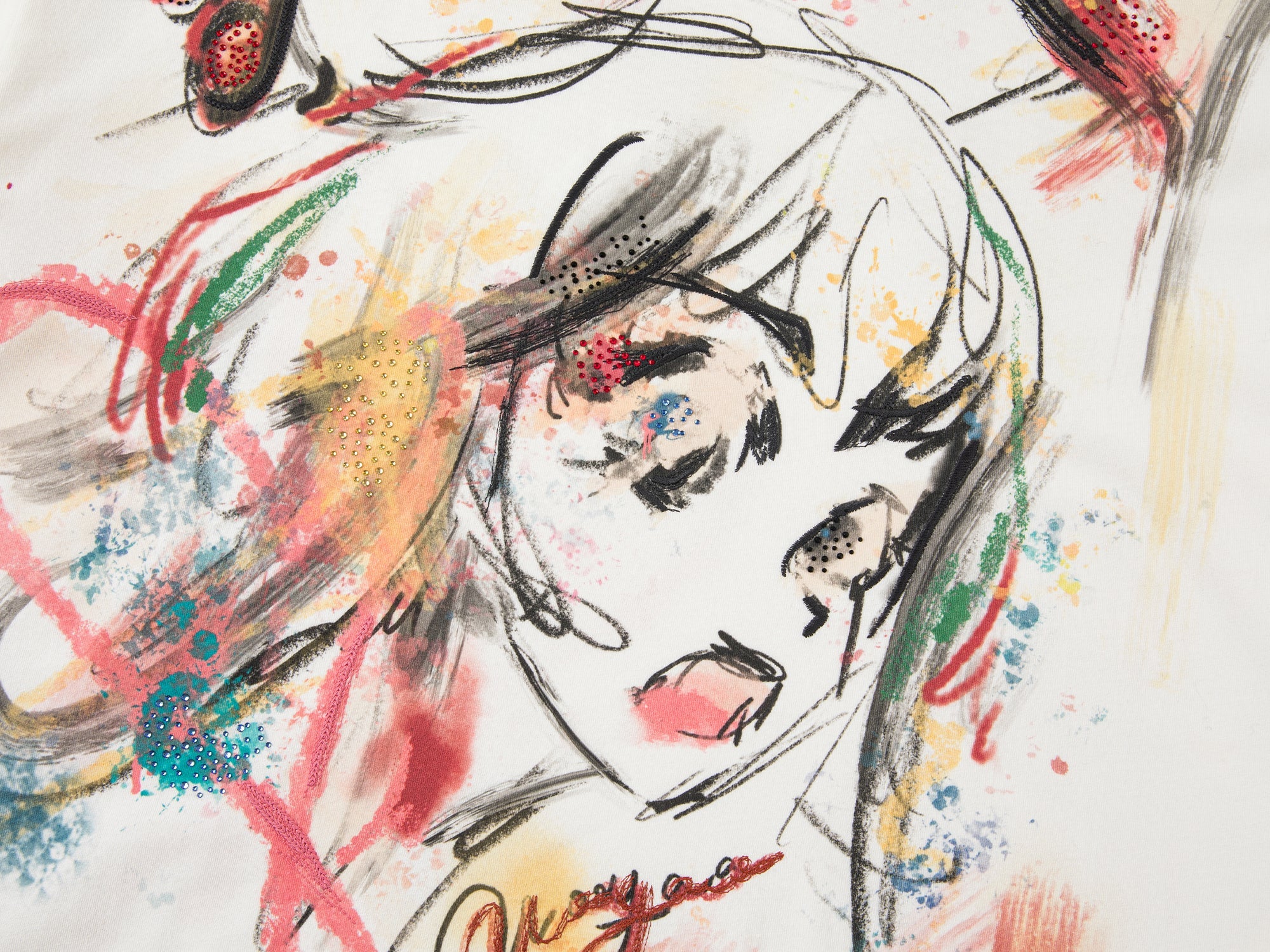 Graffiti lace patchwork dress