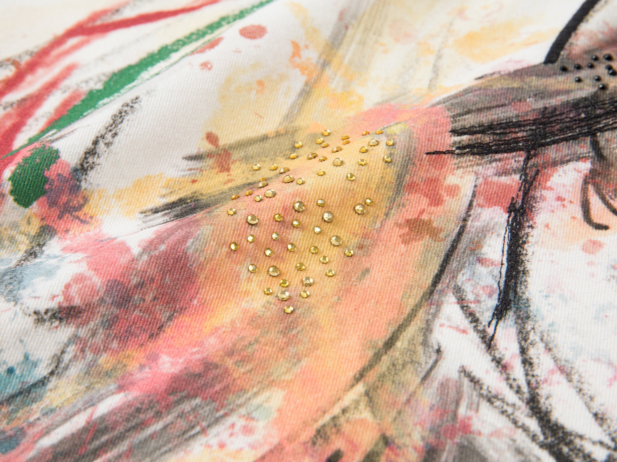 Graffiti lace patchwork dress