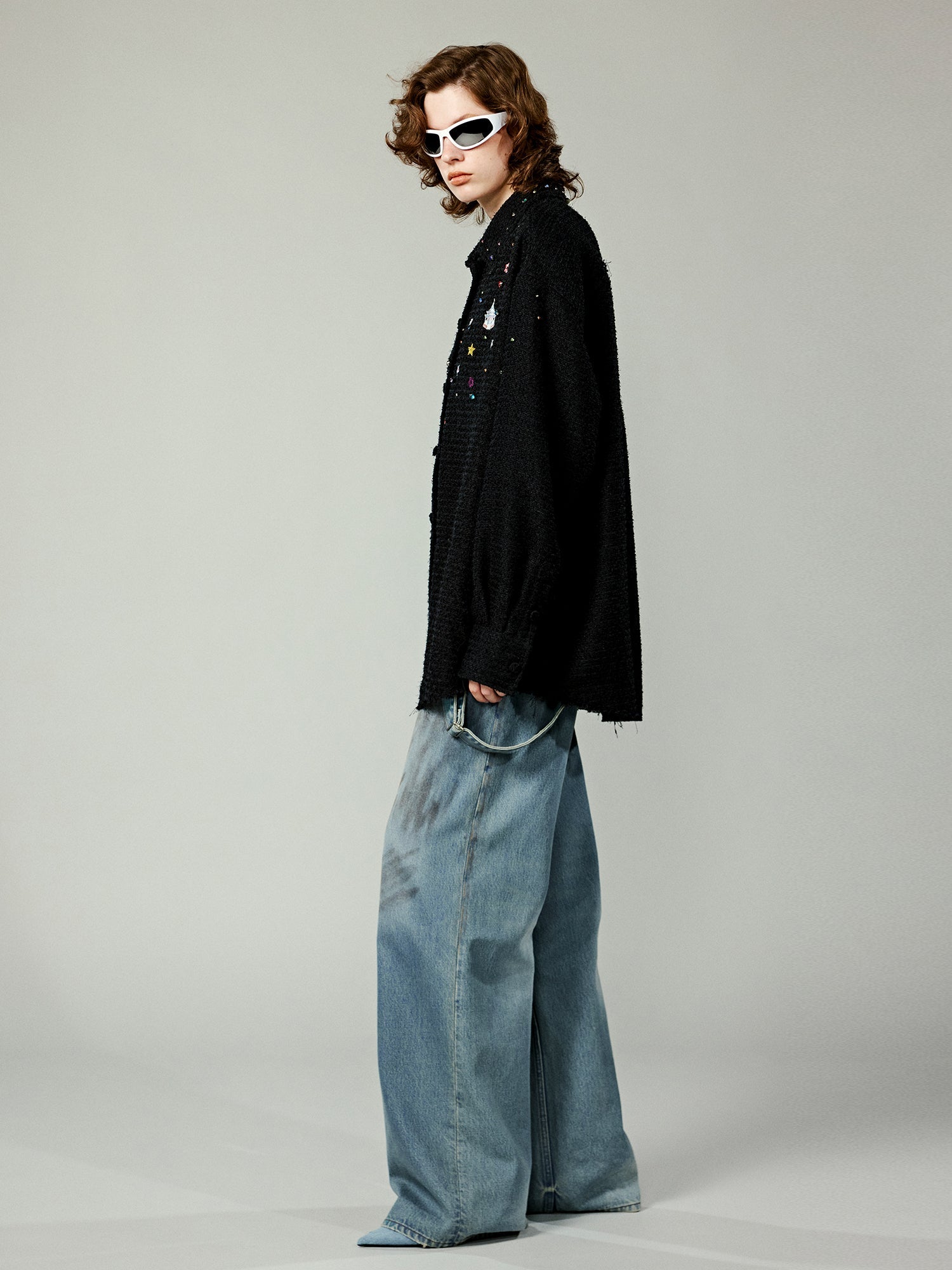 Embellished shirt jacket