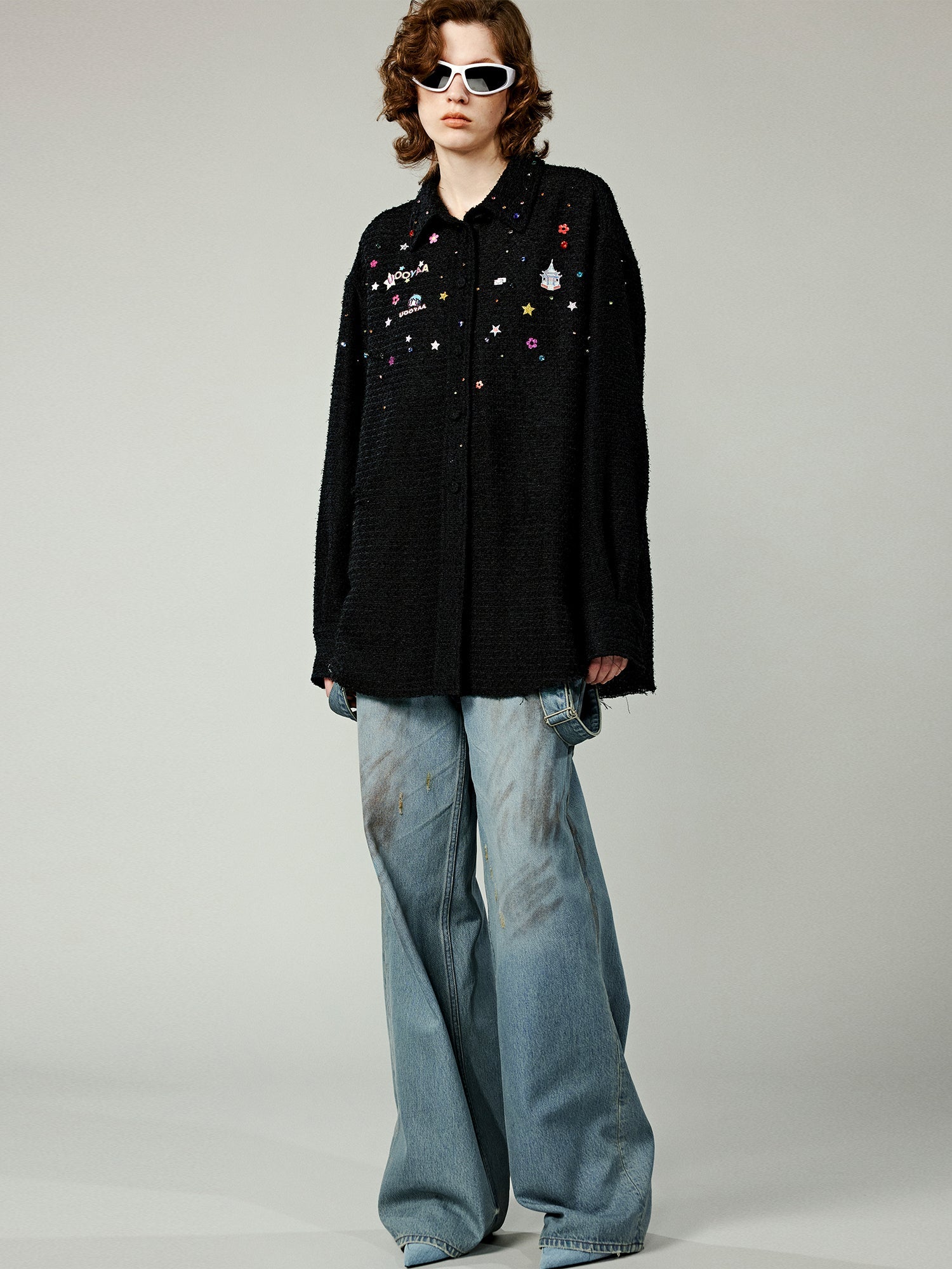 Embellished shirt jacket