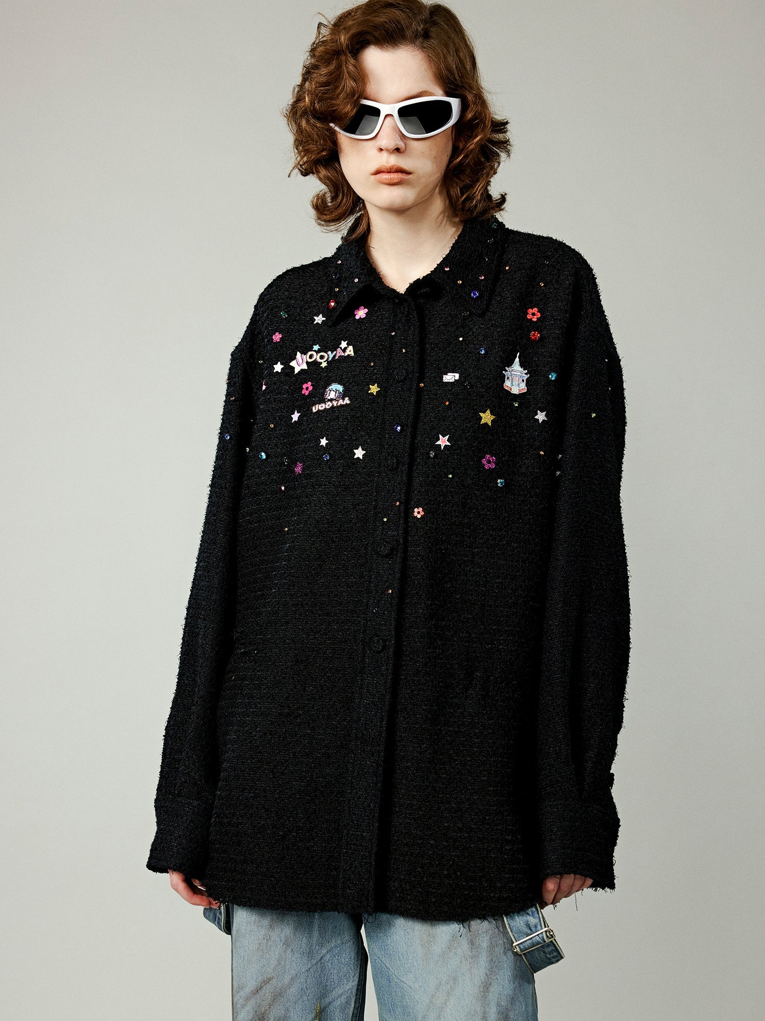 Embellished shirt jacket