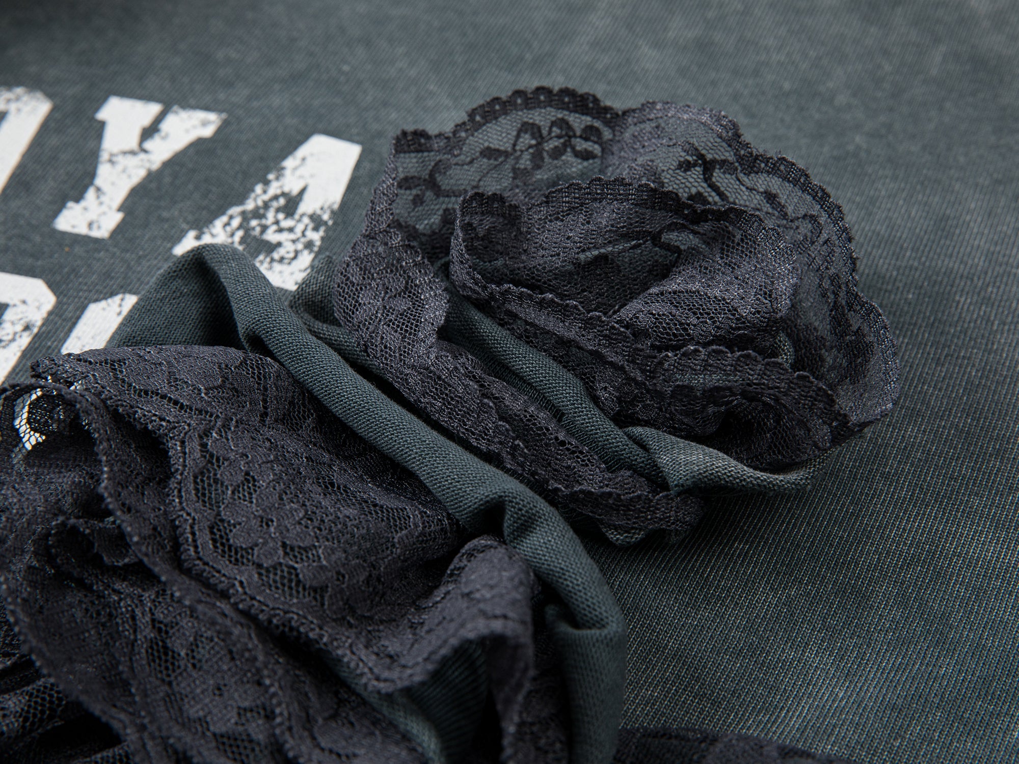 Distressed faux layered varsity t-shirt