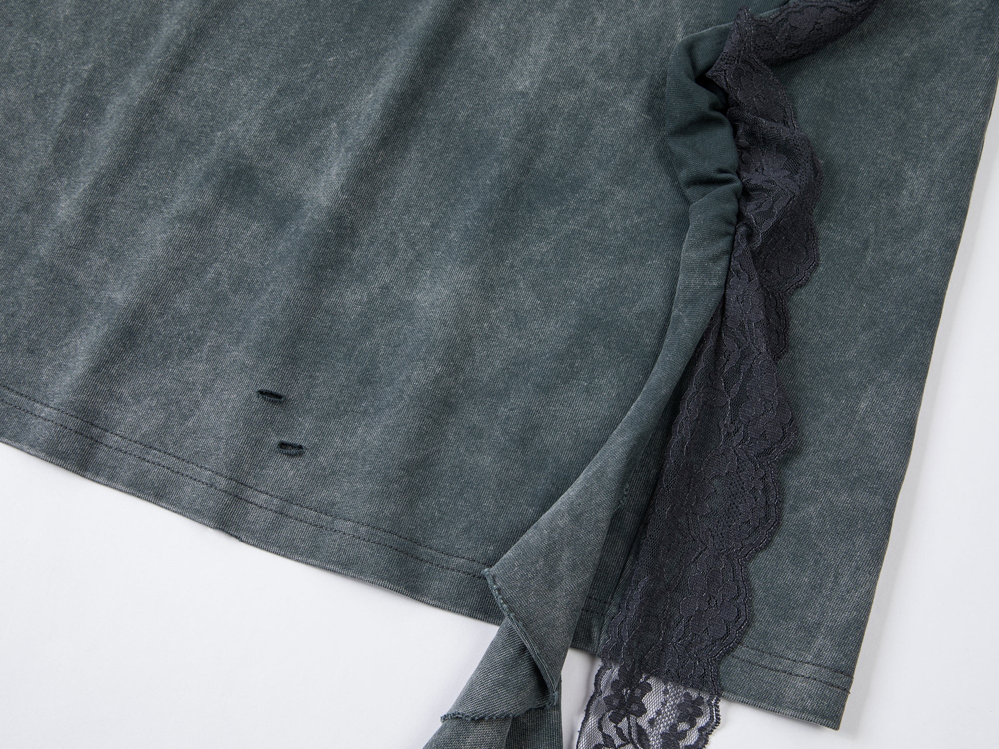 Distressed faux layered varsity t-shirt