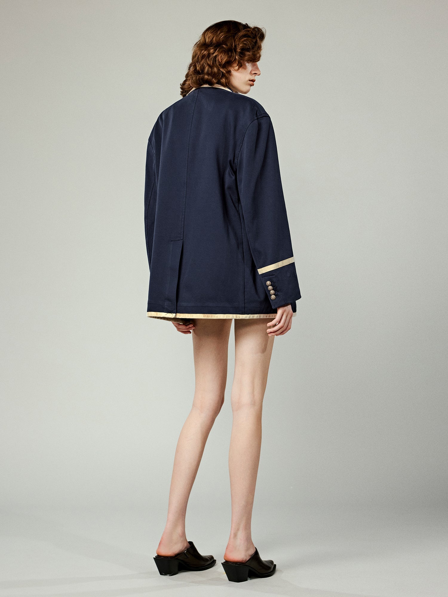 Collegiate contrast trim blazer