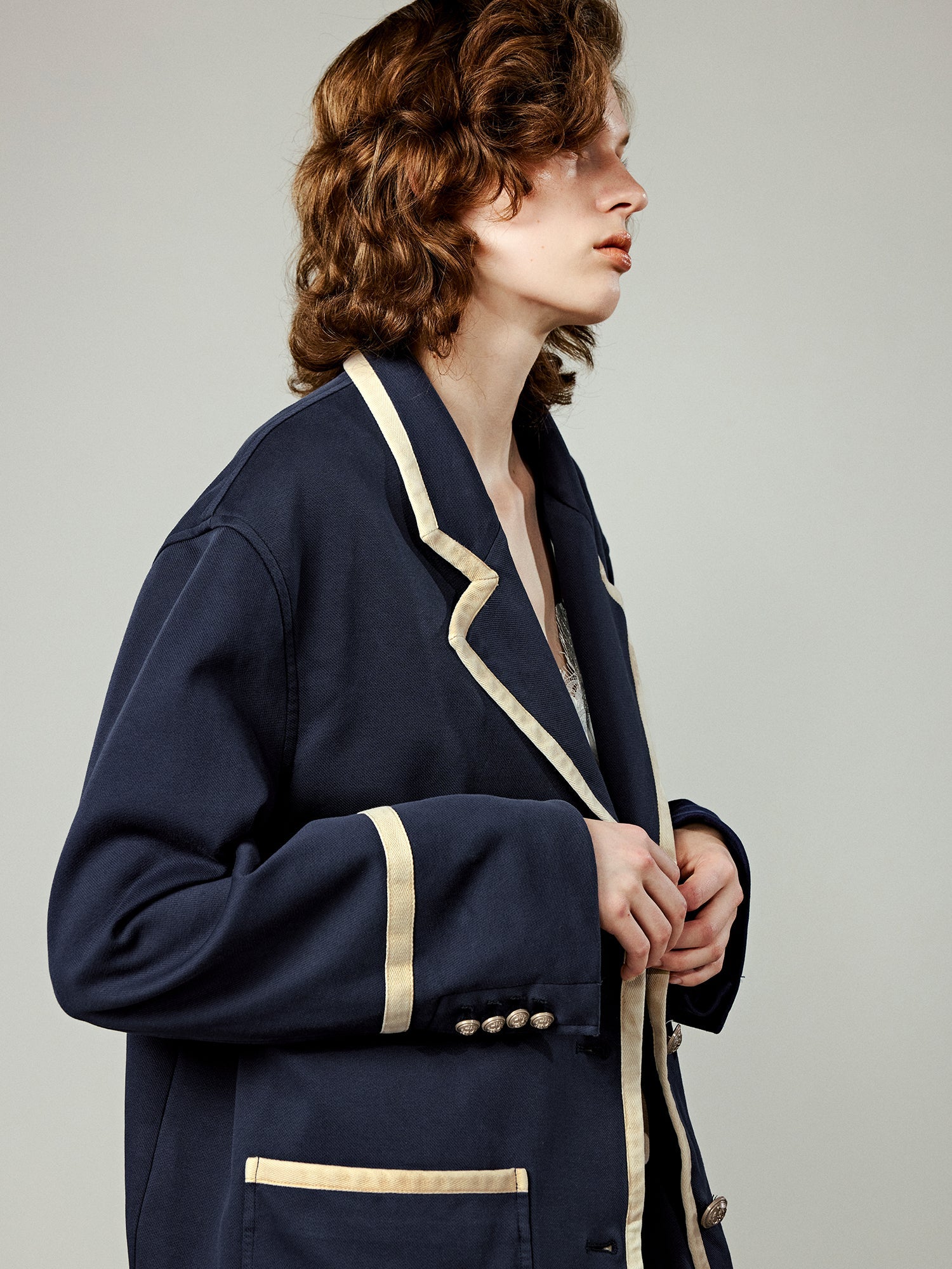 Collegiate contrast trim blazer