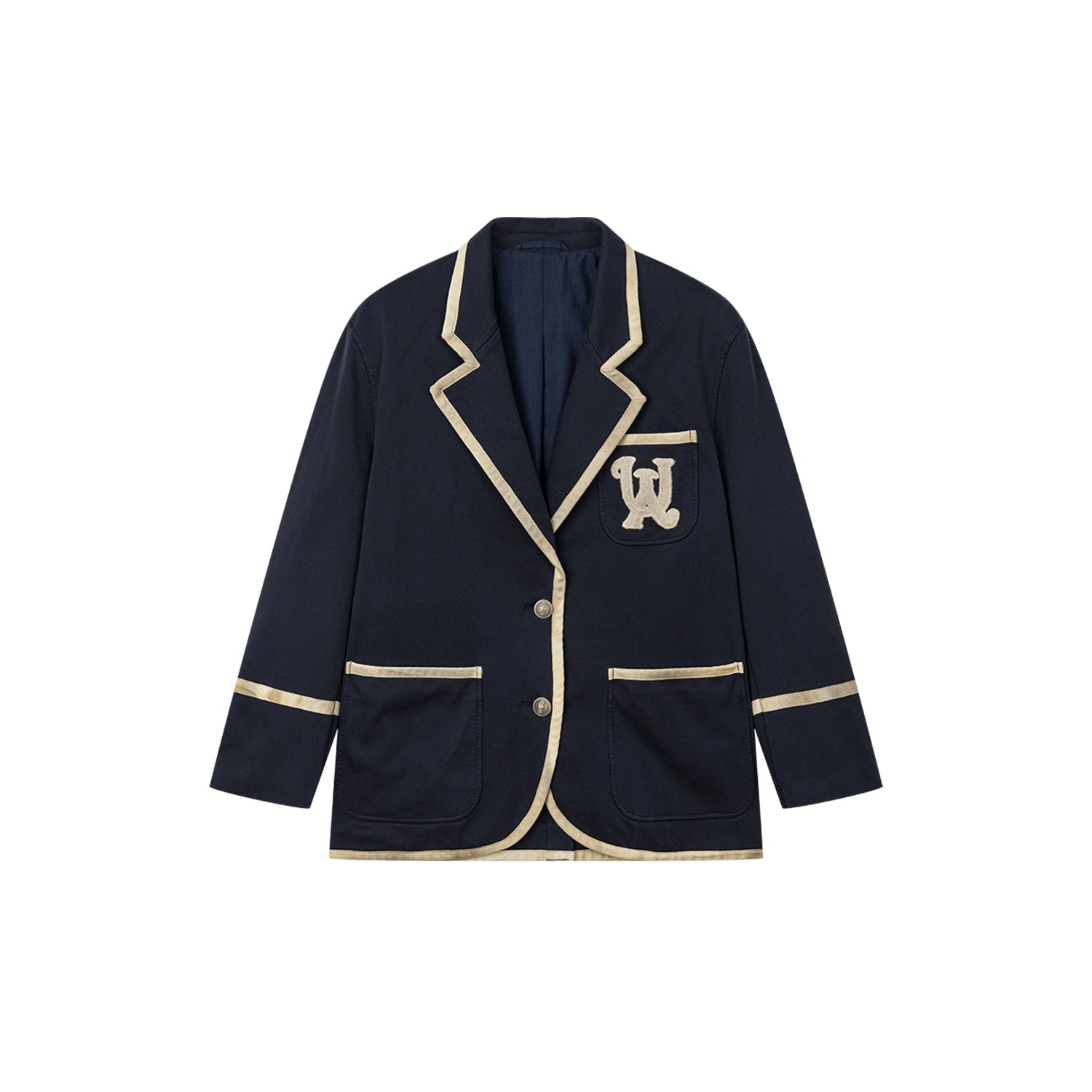 Collegiate contrast trim blazer