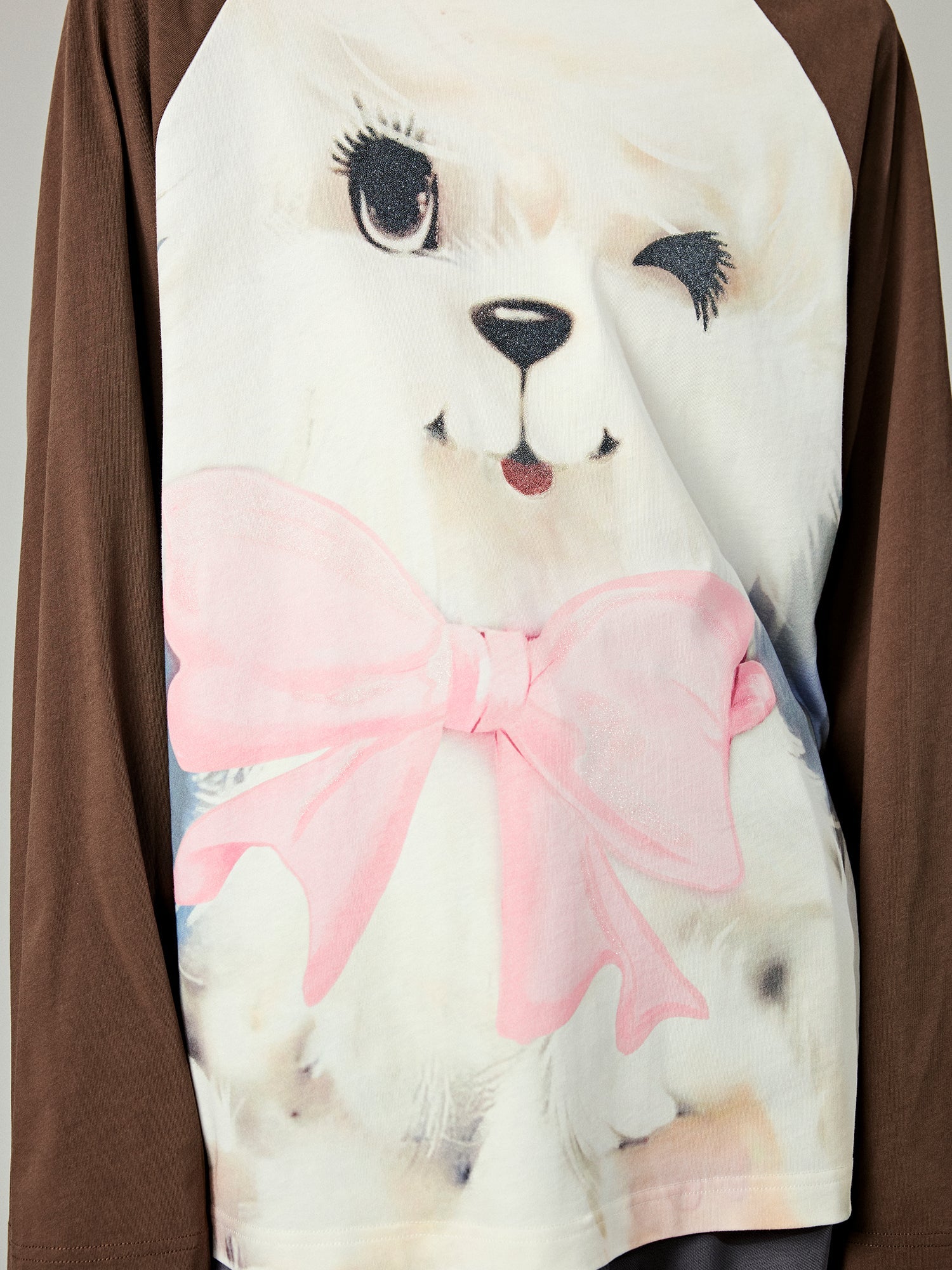 Playful dog raglan sleeve t-shirt