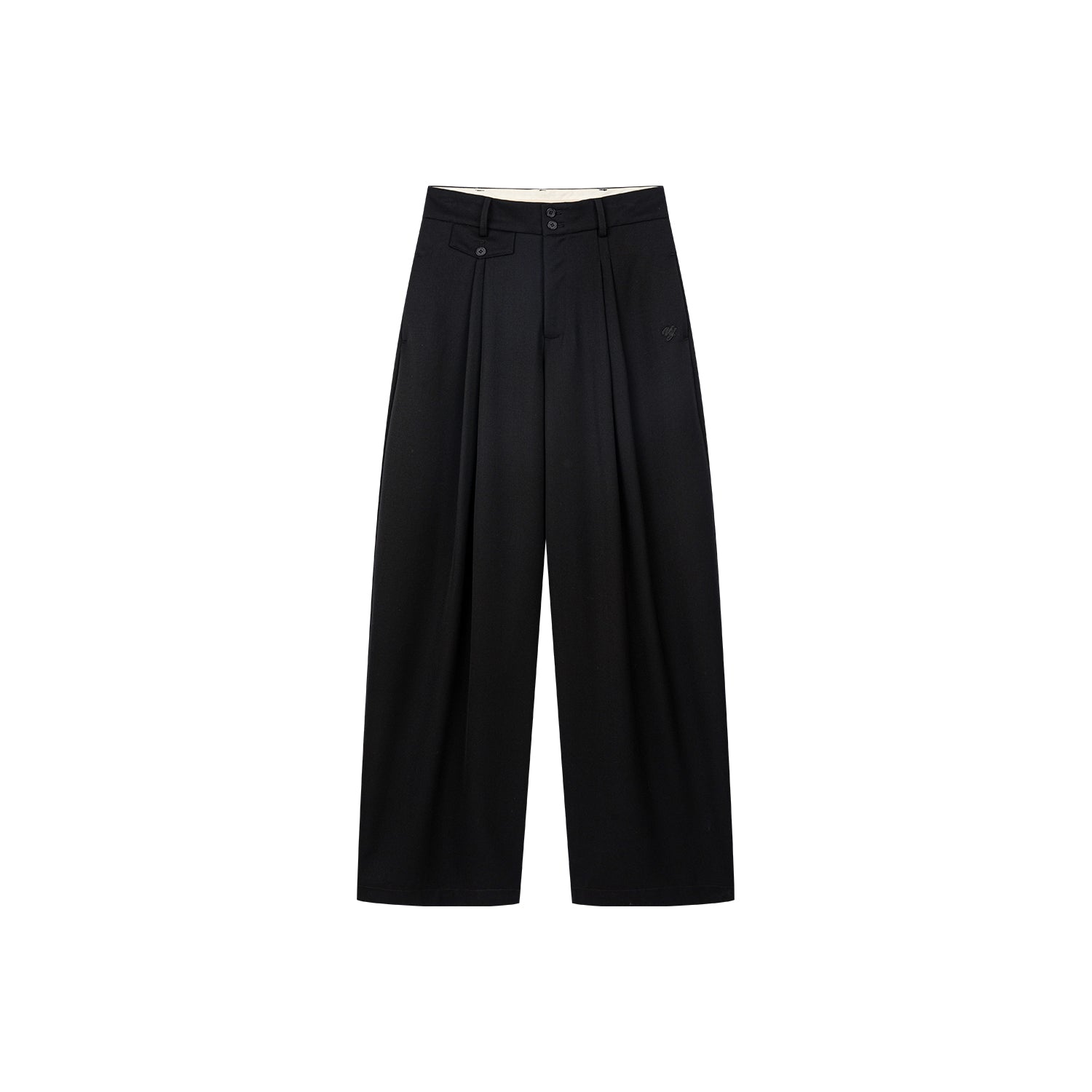 ワイドレッグダブルプリーツパンツ